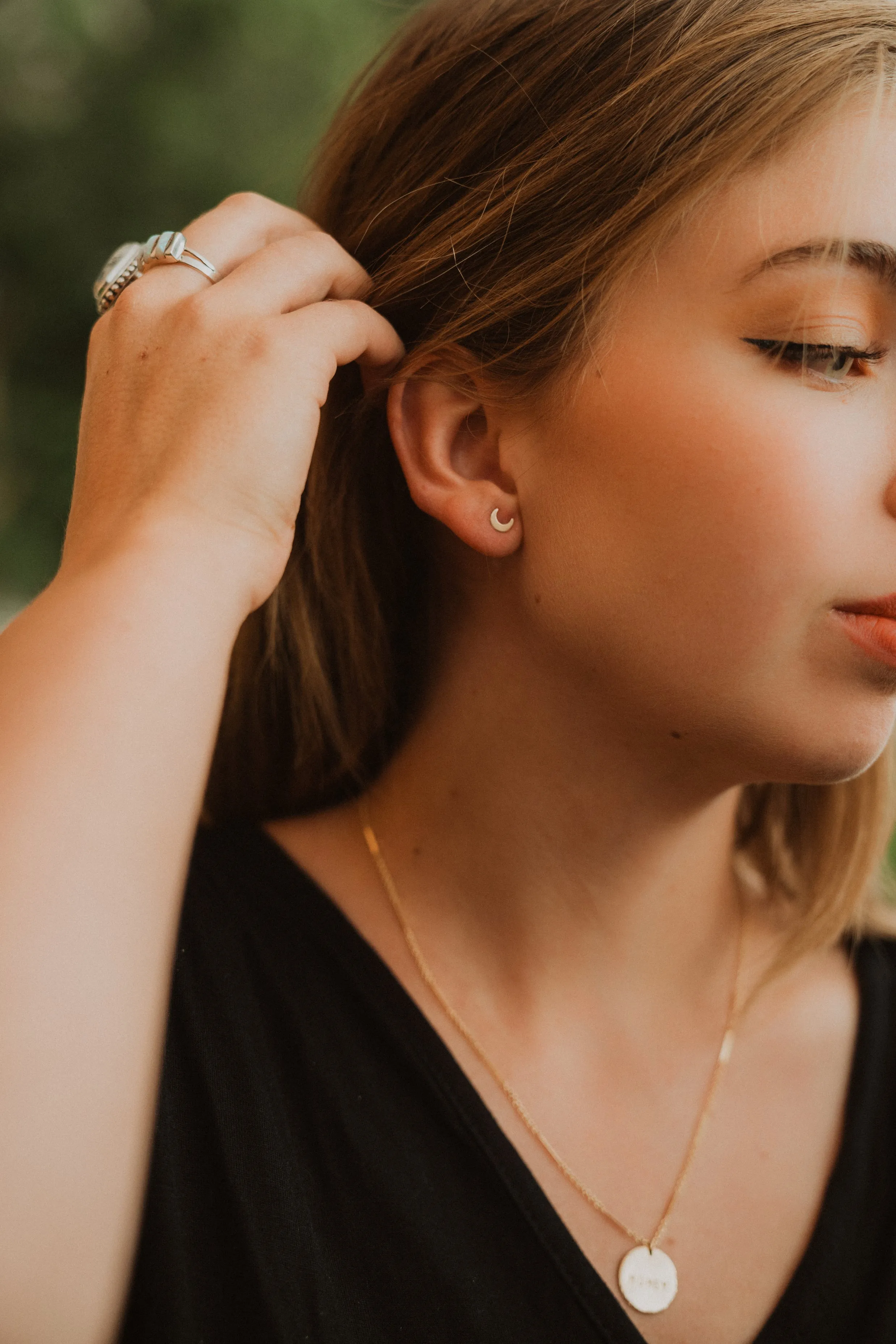 Gold Moon and Star Studs sold by Goldie Lew product image thumbnail 2