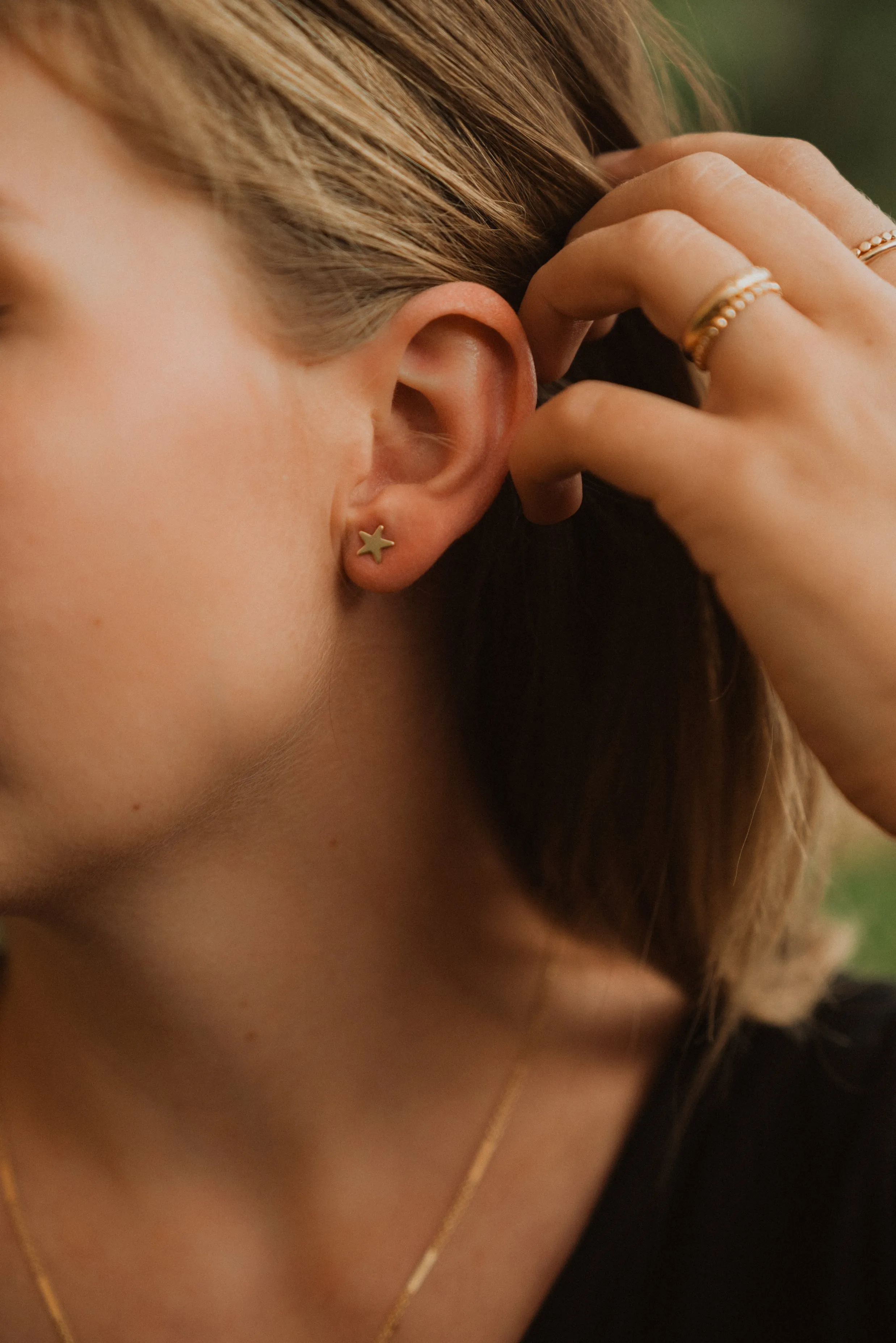 Gold Moon and Star Studs sold by Goldie Lew product image thumbnail 4