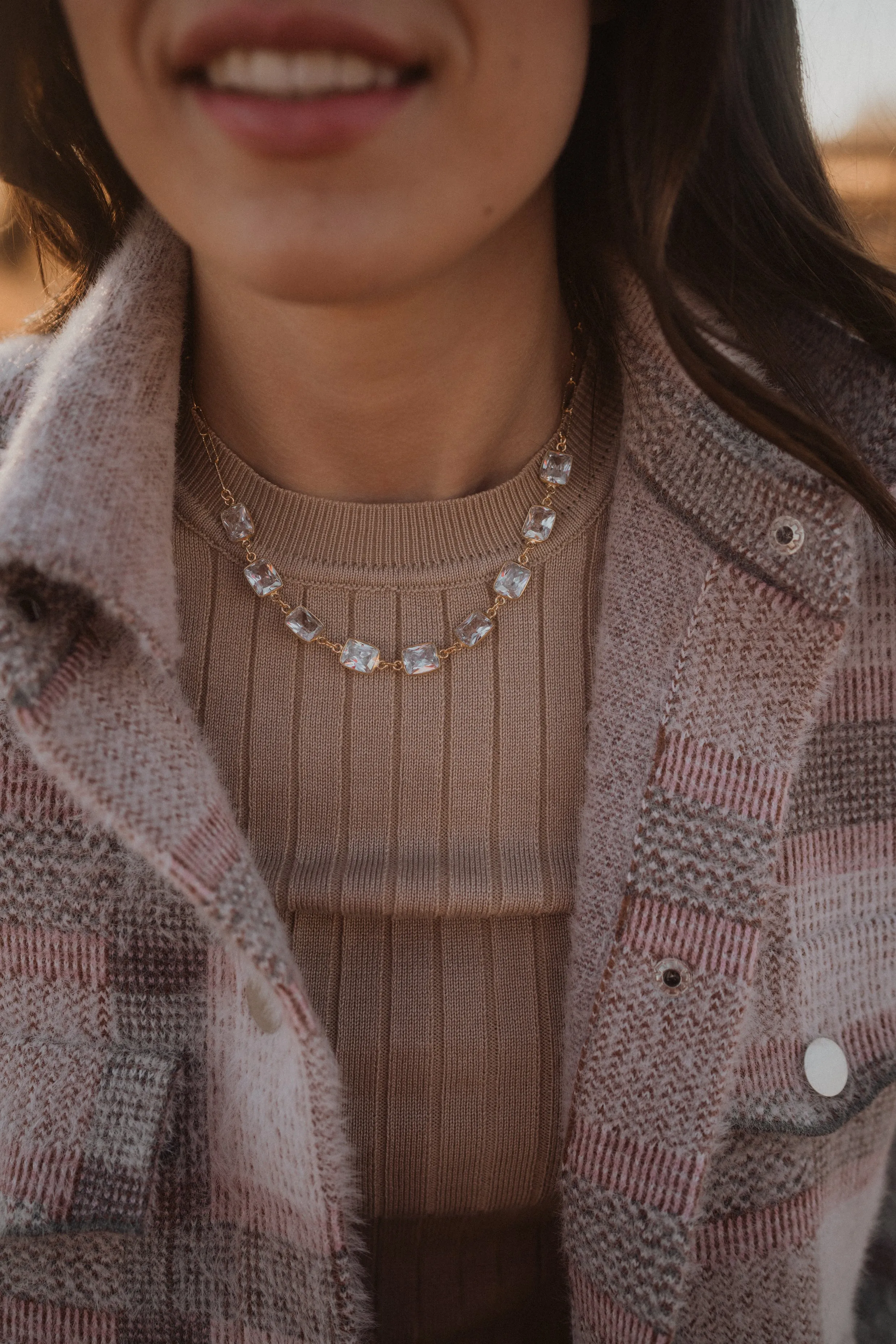 Crystal Necklace | Gold Detail sold by Goldie Lew product image thumbnail 5