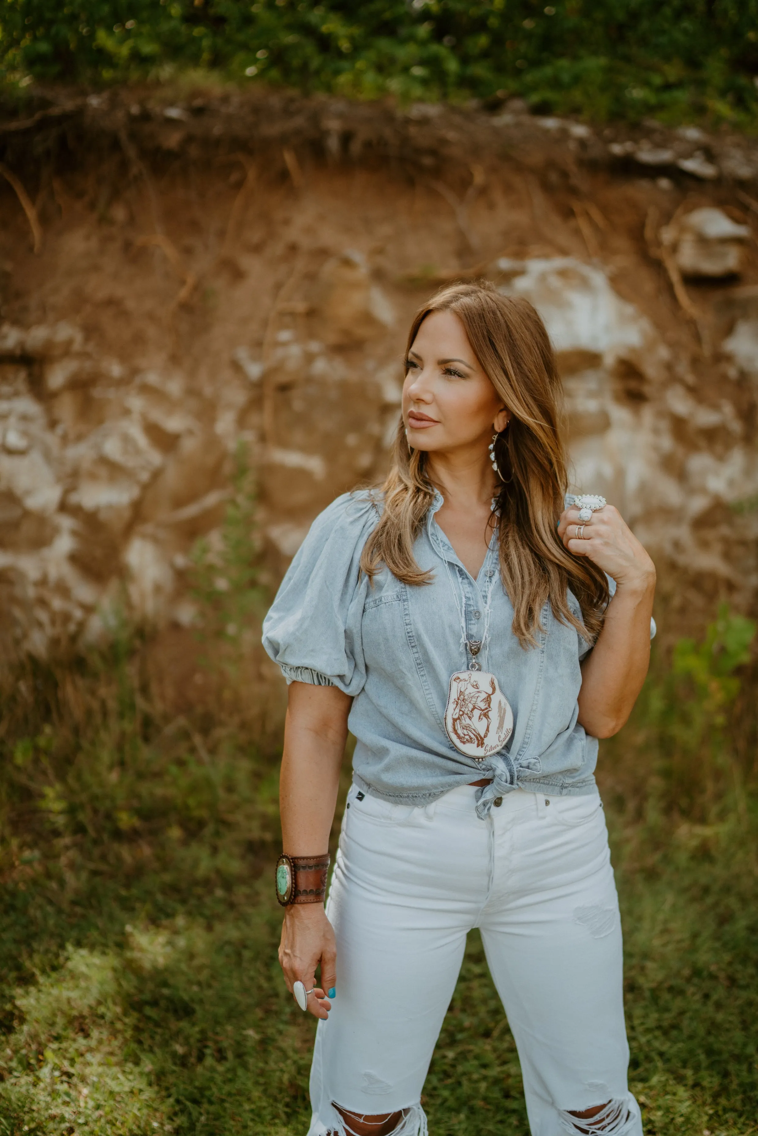 Silver Saddle Necklace sold by Goldie Lew product image thumbnail 2