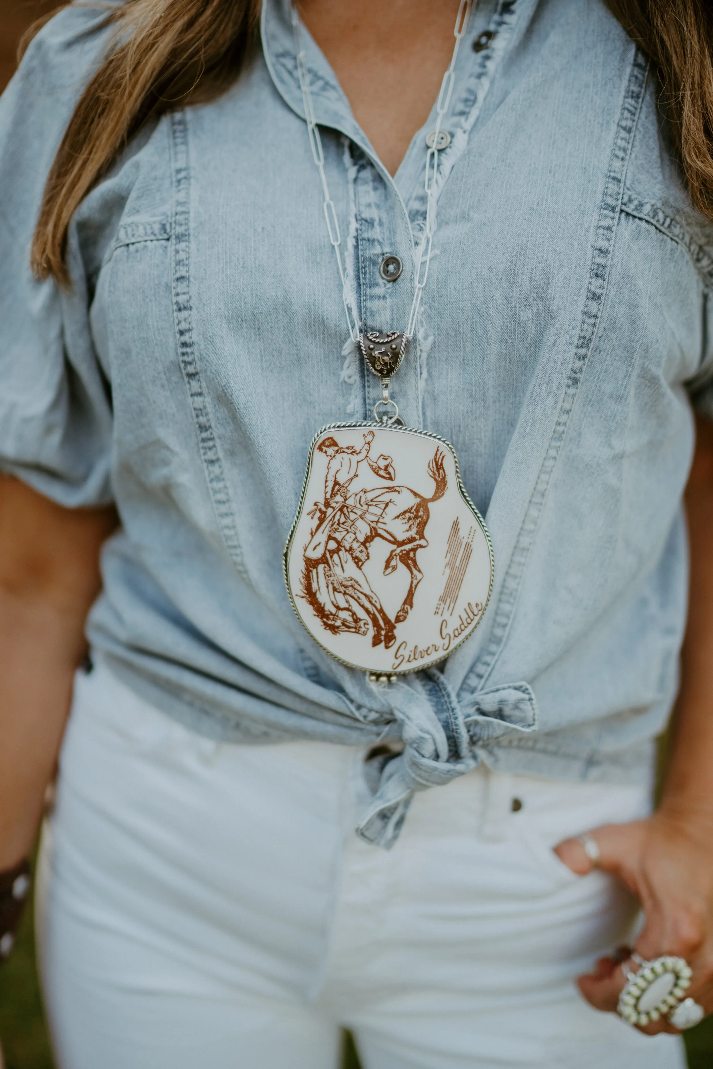 Silver Saddle Necklace sold by Goldie Lew product image thumbnail 3