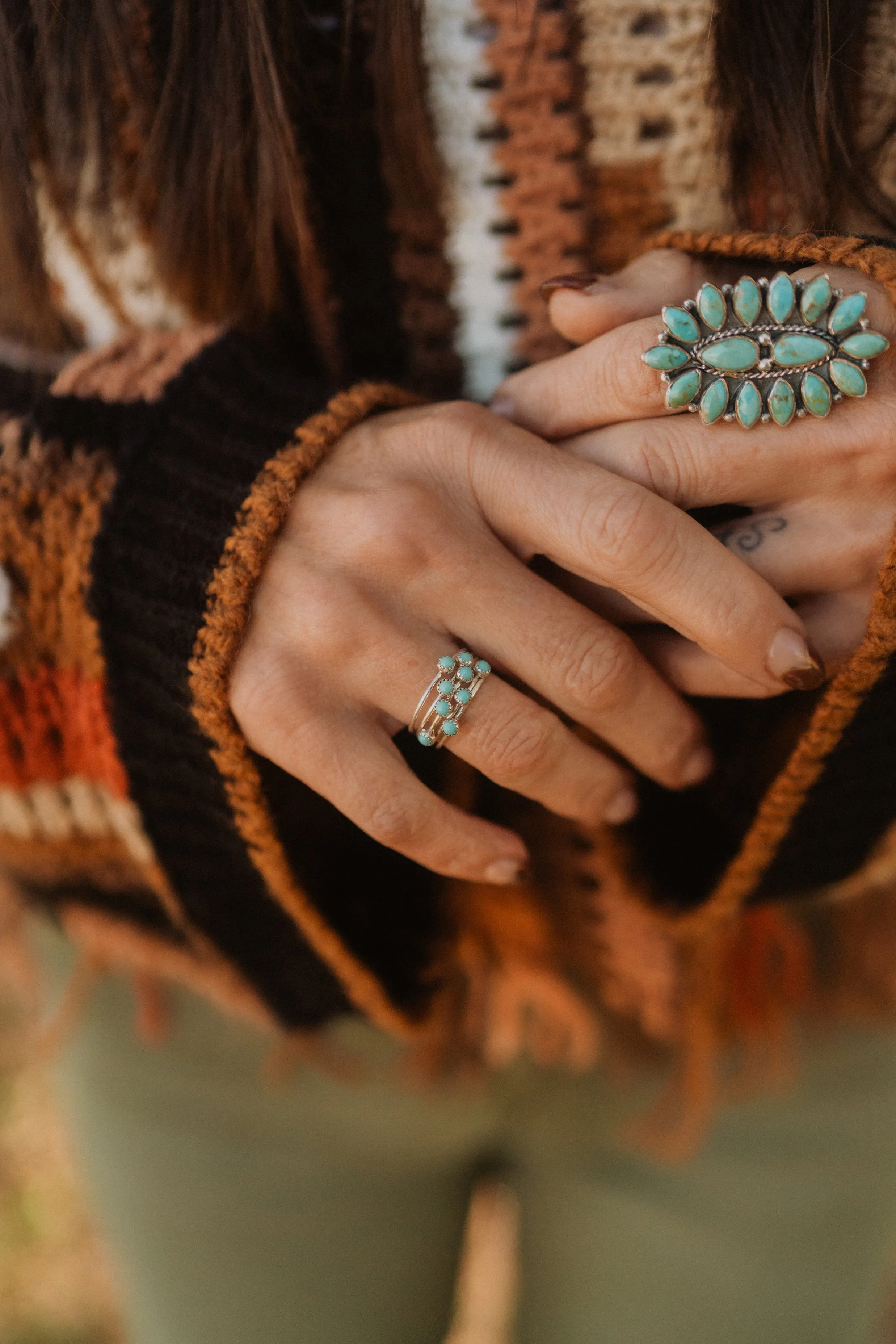 Finn Ring | Turquoise Dot sold by Goldie Lew product image thumbnail 2