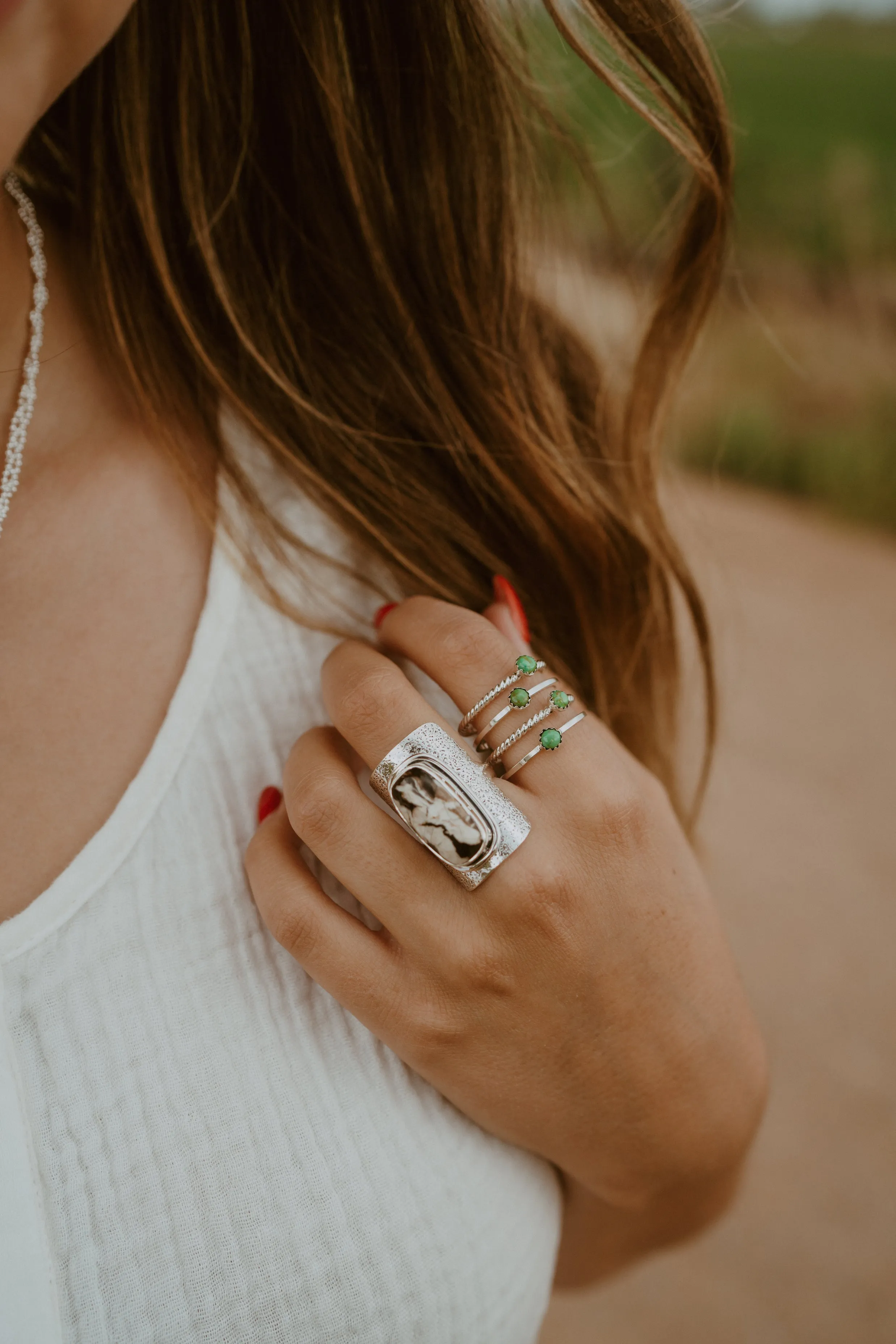 Willa Ring | Green Gaspeite sold by Goldie Lew product image thumbnail 4