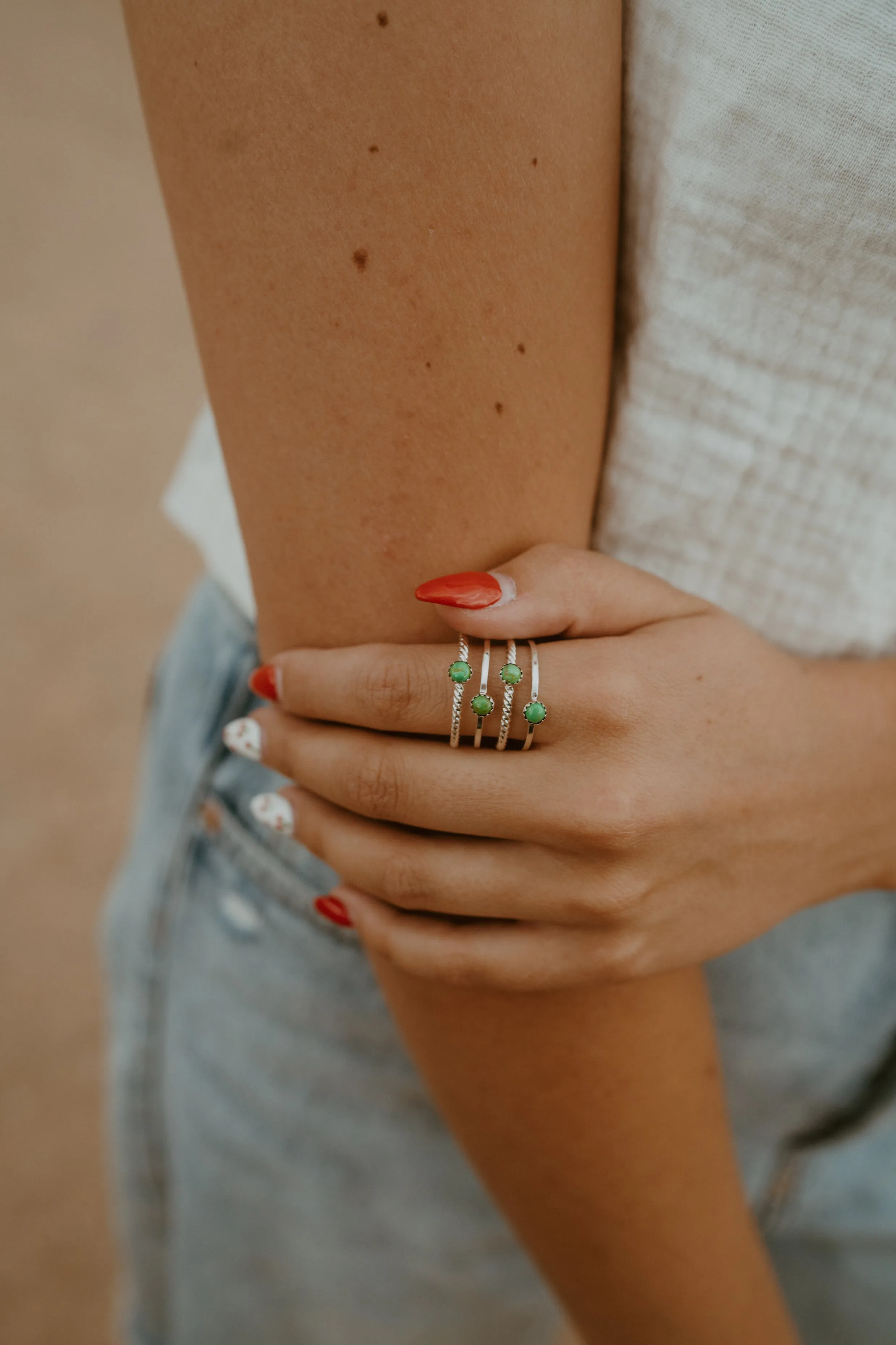 Willa Ring | Green Gaspeite sold by Goldie Lew product image thumbnail 5