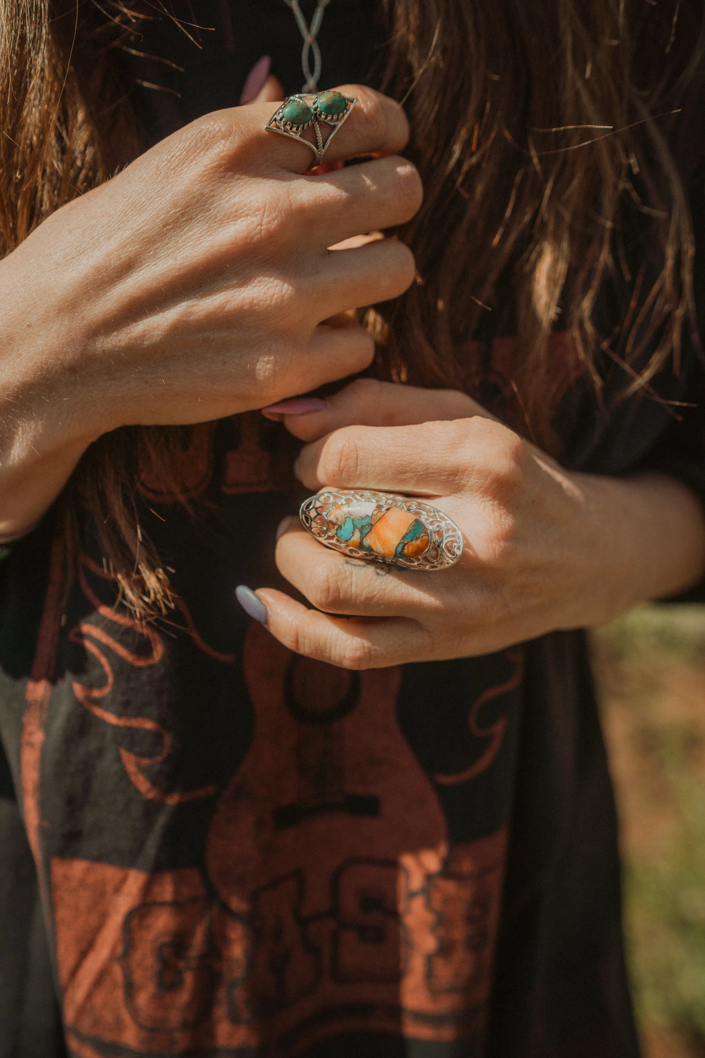 Larson Ring | Spiny Turquoise sold by Goldie Lew product image thumbnail 2