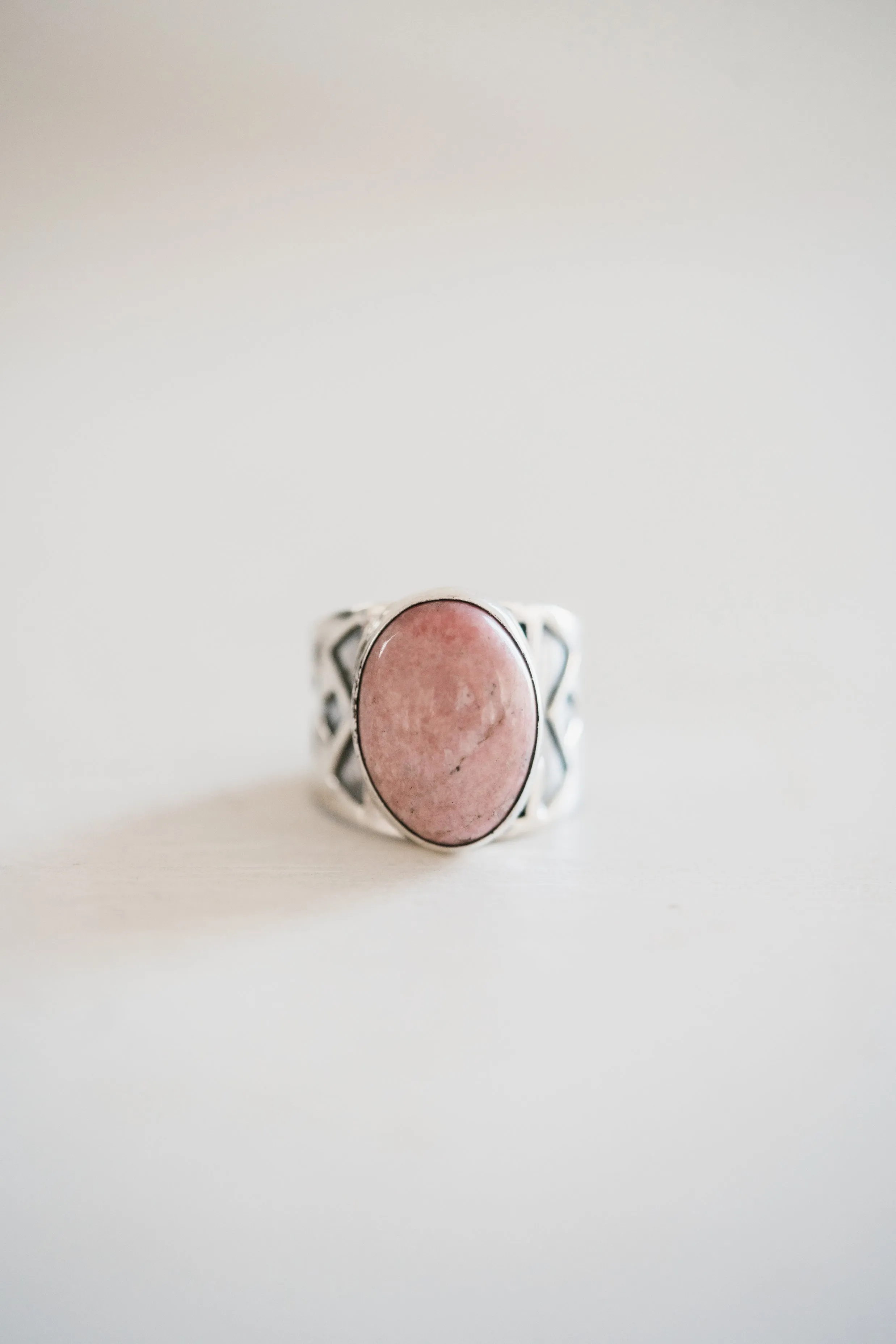 Joan Ring | Oval | Pink Rhodonite - FINAL SALE sold by Goldie Lew