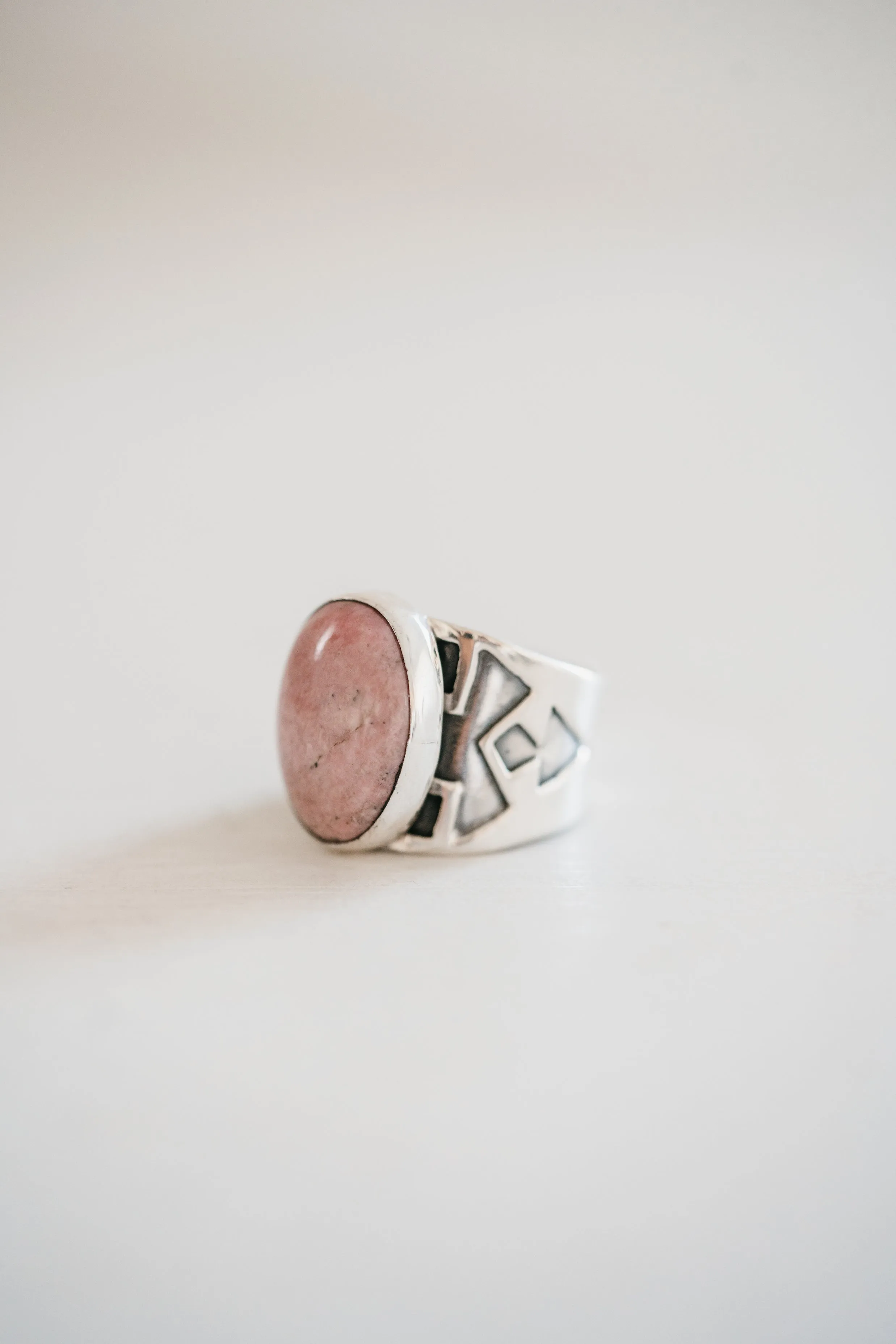 Joan Ring | Oval | Pink Rhodonite - FINAL SALE sold by Goldie Lew product image thumbnail 5