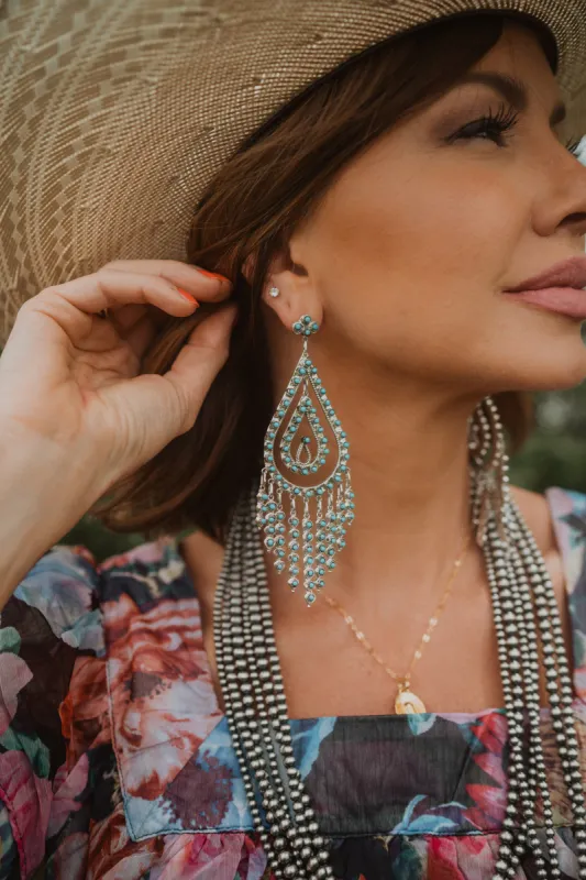 Large Raindrop Chandelier Earring sold by Goldie Lew