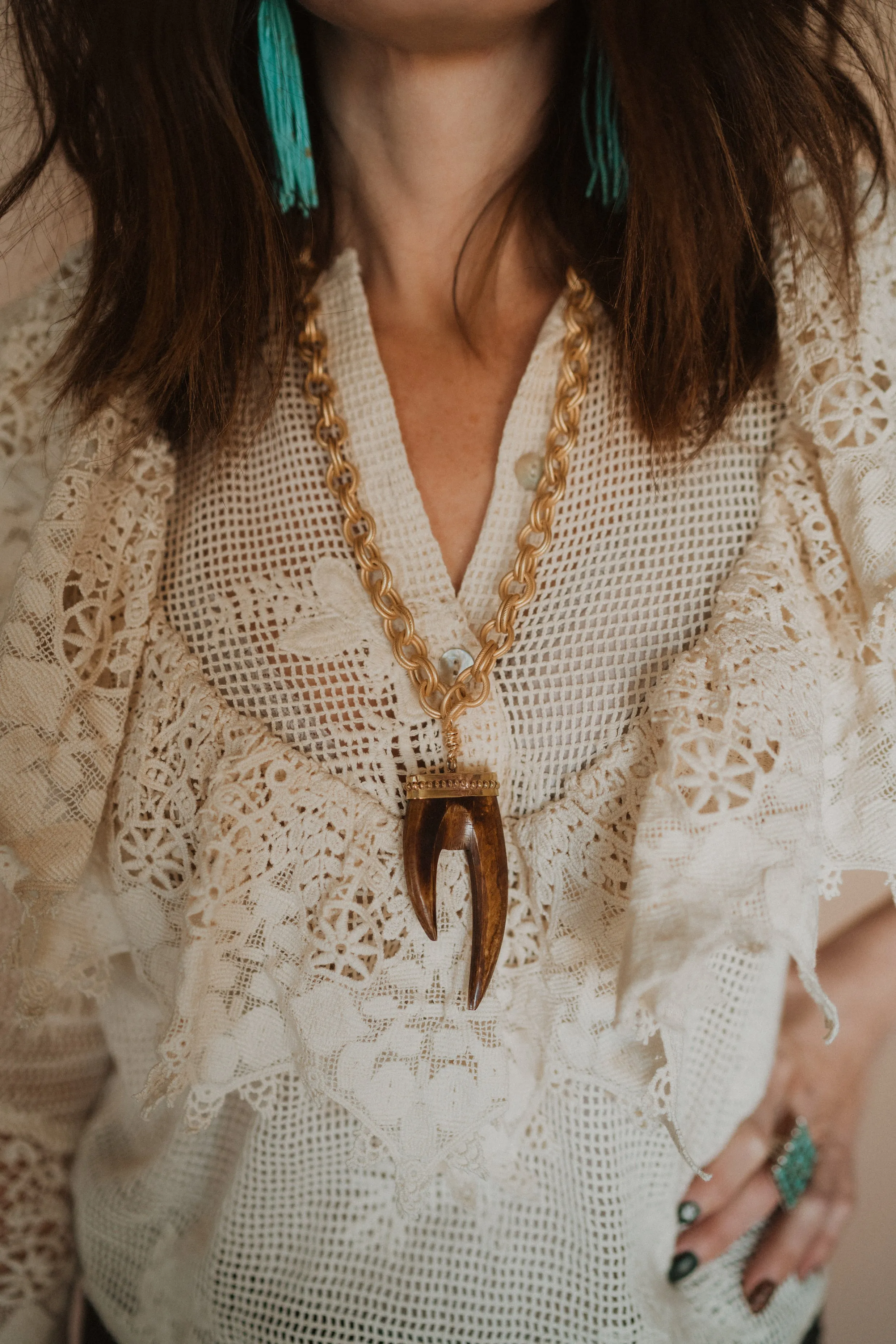 Thelma Double Etched Necklace sold by Goldie Lew product image thumbnail 2