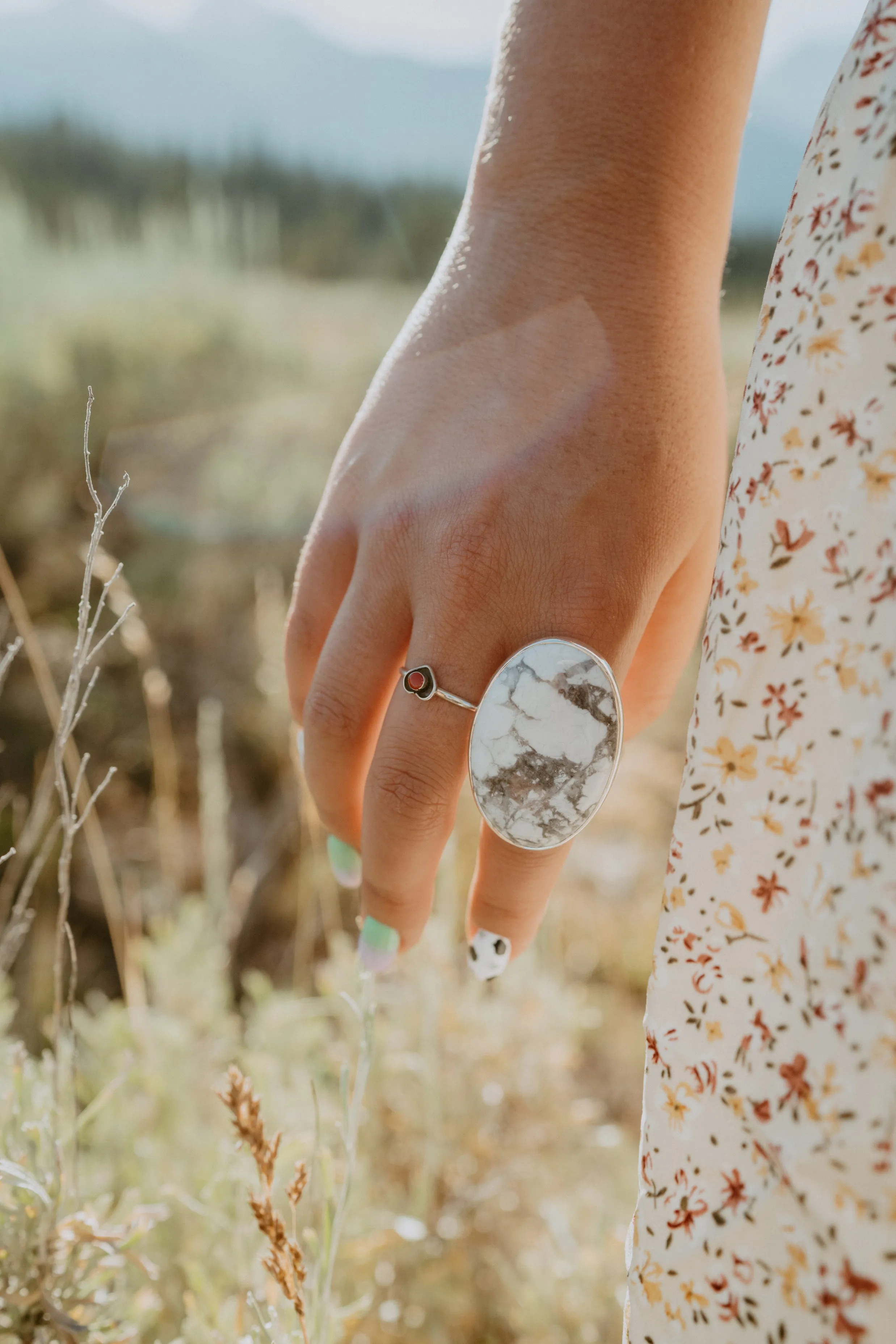 Lindsay Ring | #3 | Howlite - FINAL SALE sold by Goldie Lew product image thumbnail 3