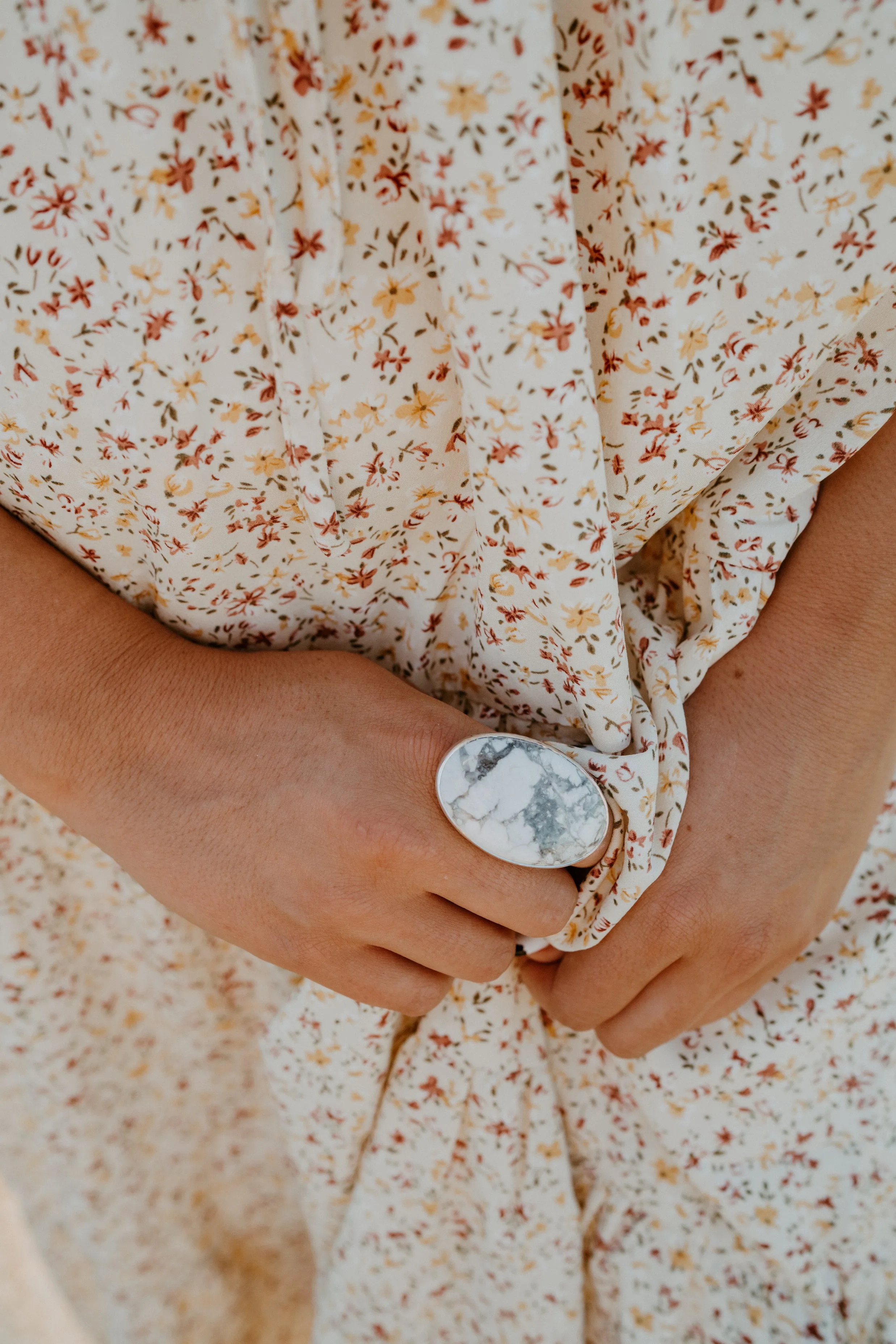 Lindsay Ring | #3 | Howlite - FINAL SALE sold by Goldie Lew product image thumbnail 4