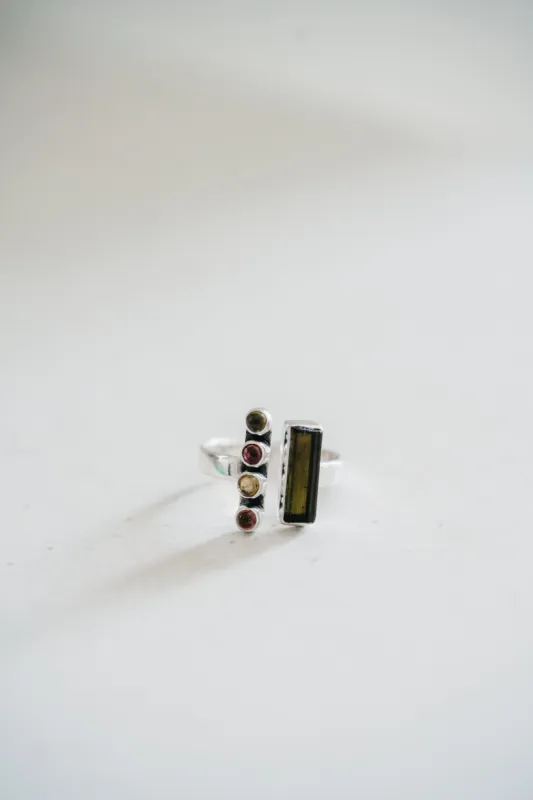 Sabrina Ring | Emerald + Tourmaline sold by Goldie Lew