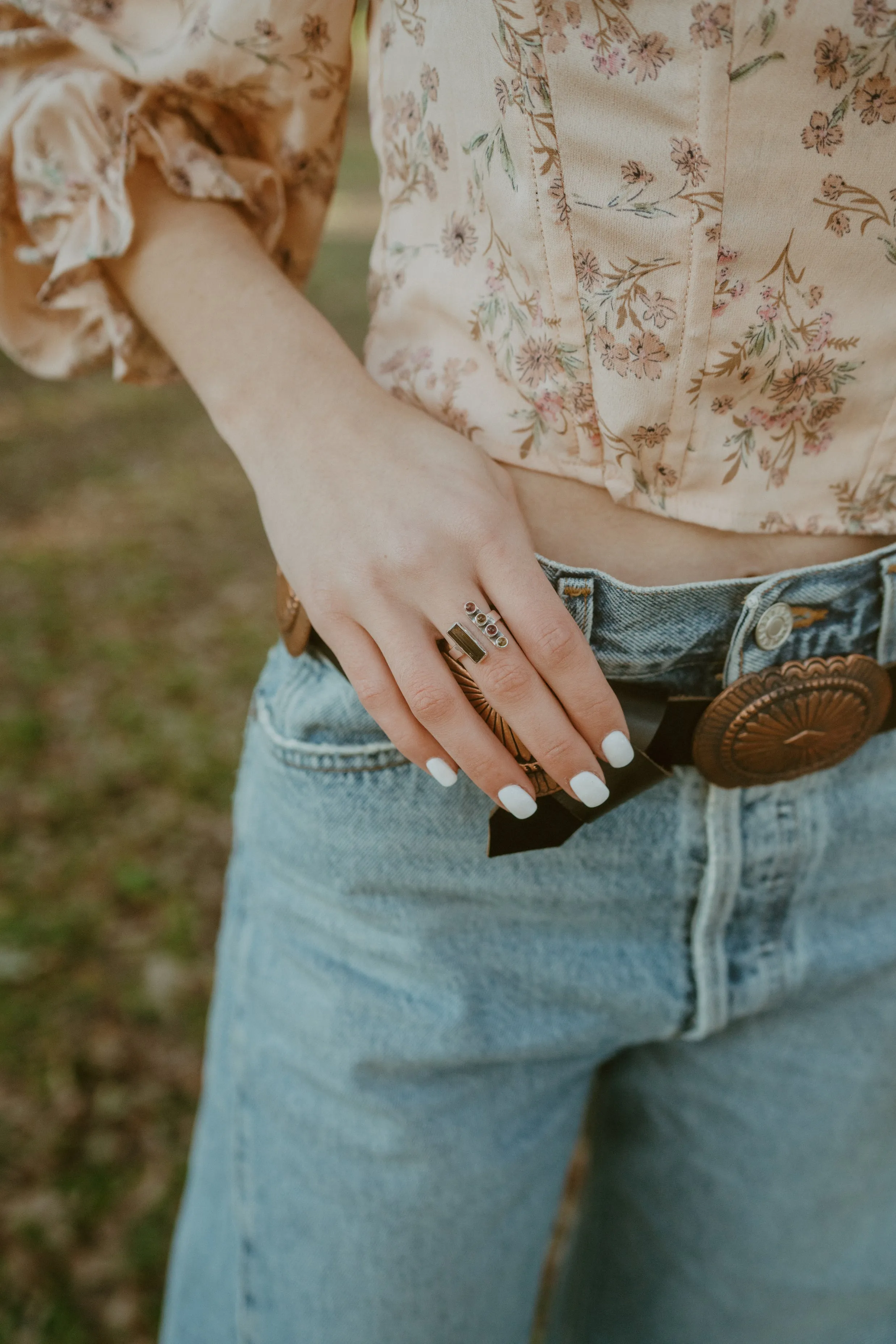 Sabrina Ring | Emerald + Tourmaline sold by Goldie Lew product image thumbnail 2