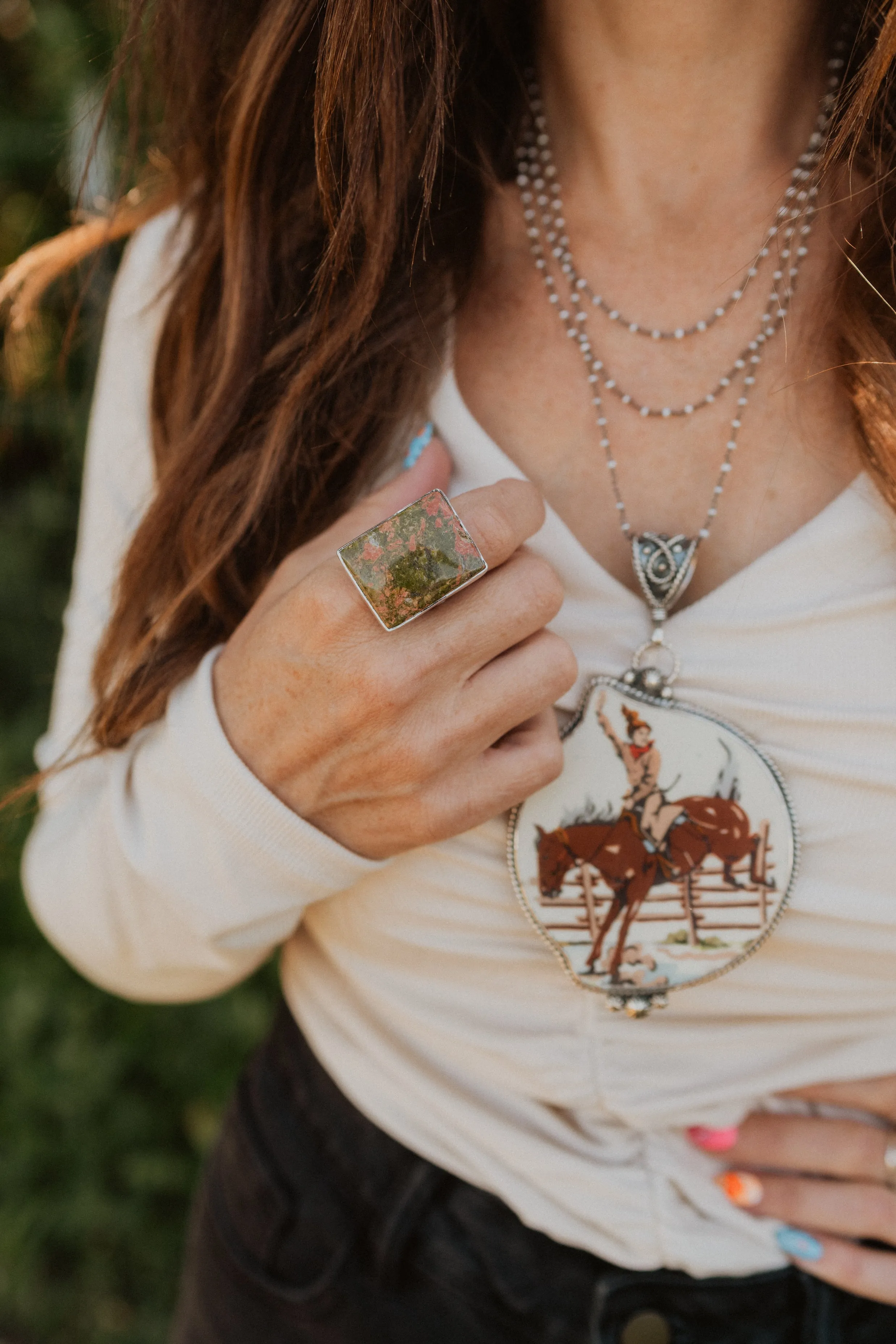 Tarantino Ring | Unakite sold by Goldie Lew product image thumbnail 2