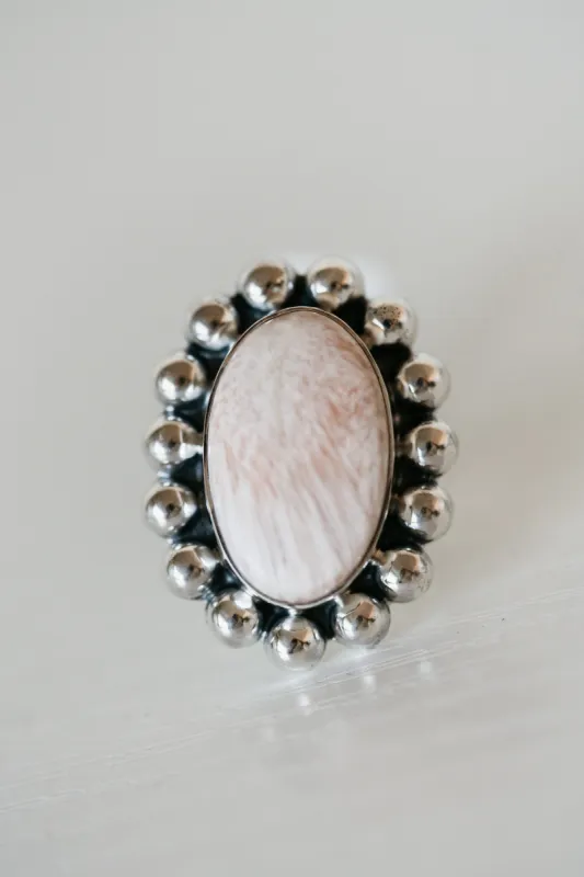 Jaicee Ring | Pink Scolecite sold by Goldie Lew