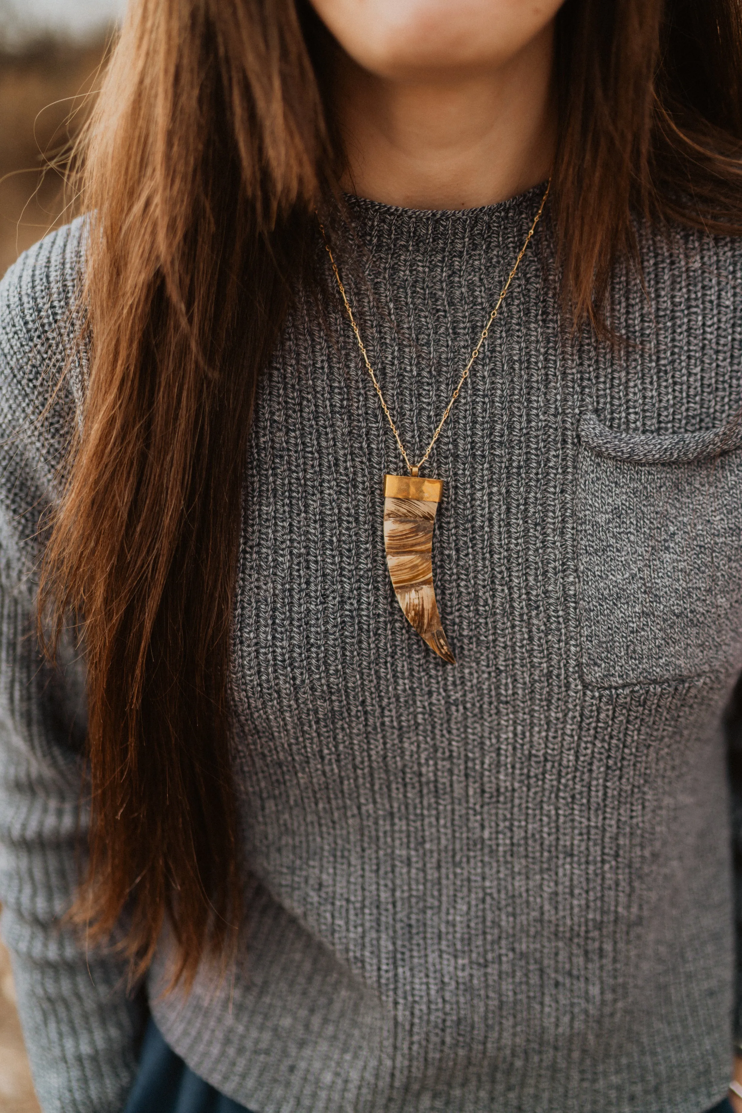 Knox Necklace | Brown sold by Goldie Lew product image thumbnail 2