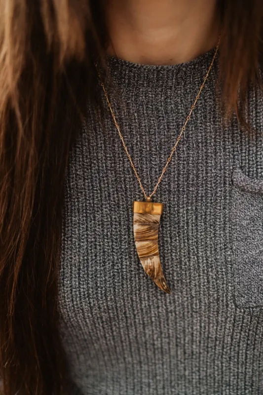 Knox Necklace | Brown sold by Goldie Lew