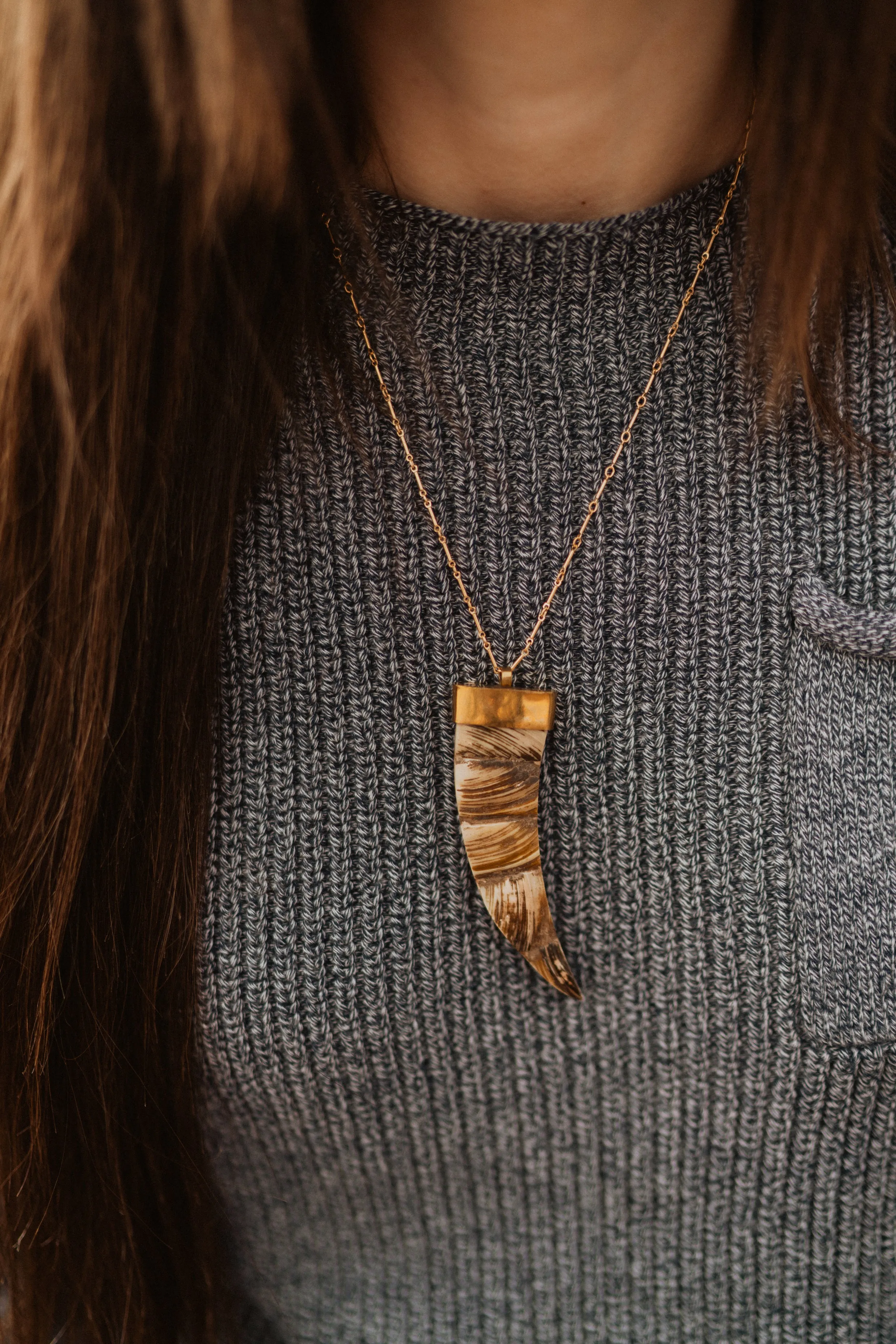 Knox Necklace | Brown sold by Goldie Lew