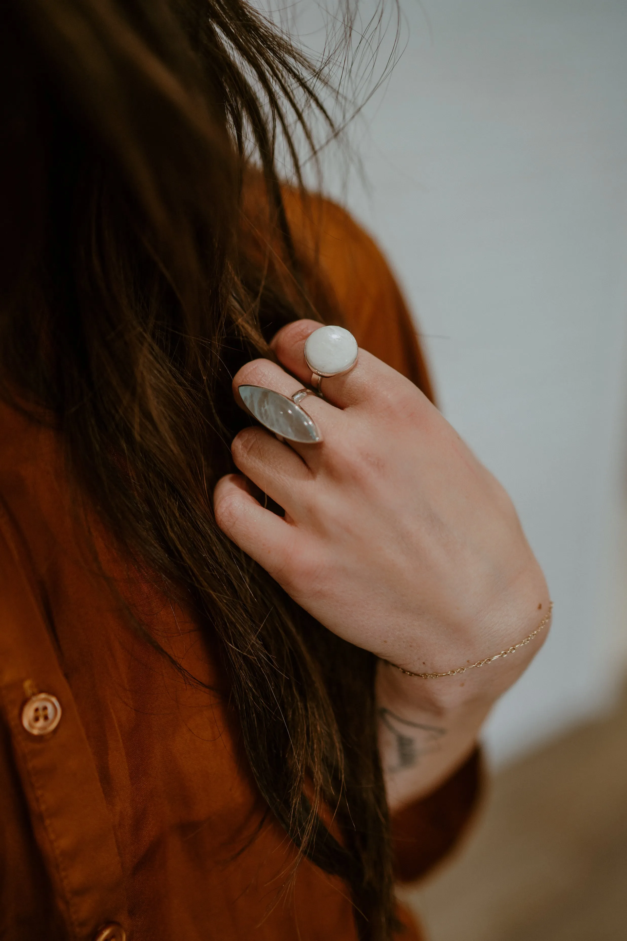 Jackson Ring | Large | Aquamarine - FINAL SALE sold by Goldie Lew product image thumbnail 3