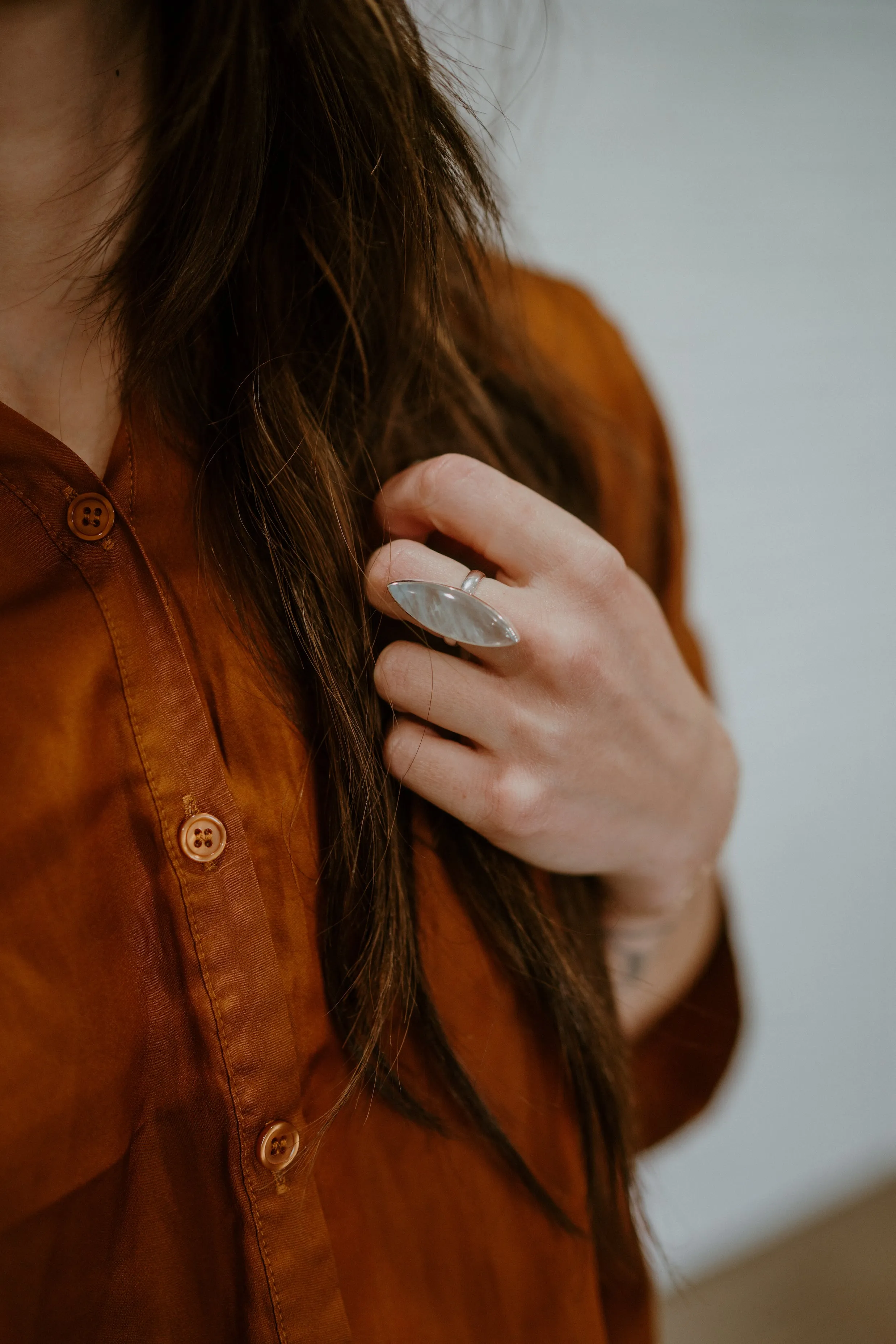 Jackson Ring | Large | Aquamarine - FINAL SALE sold by Goldie Lew product image thumbnail 4