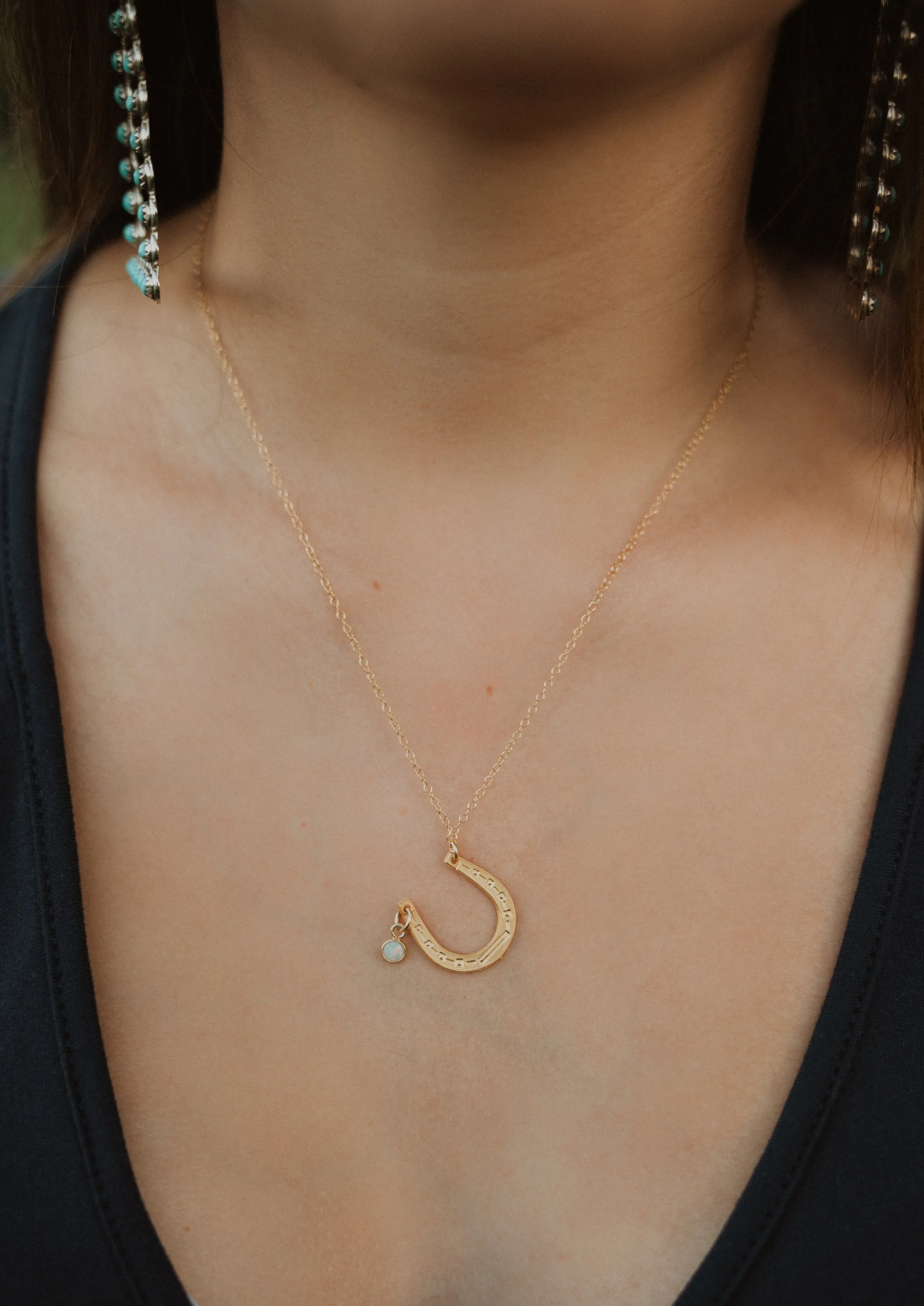 Horseshoe Necklace | Gold sold by Goldie Lew product image thumbnail 2