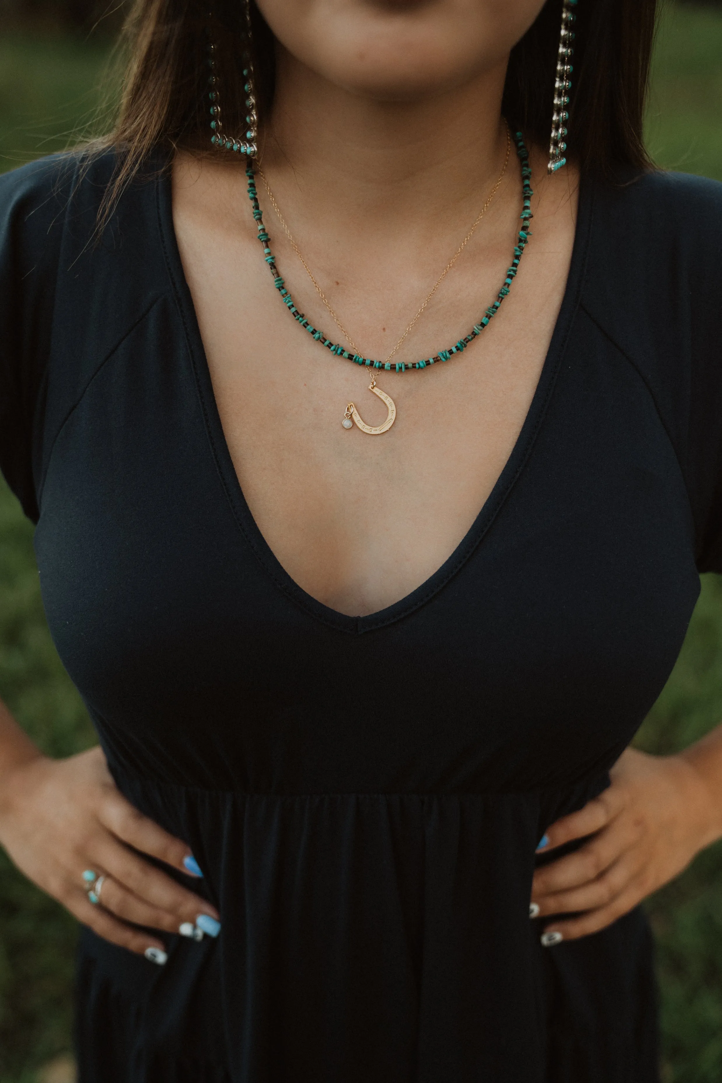 Horseshoe Necklace | Gold sold by Goldie Lew product image thumbnail 3