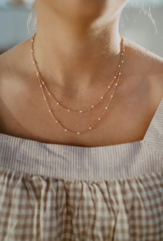 Double Strand Maria Necklace | Rose Gold sold by Goldie Lew