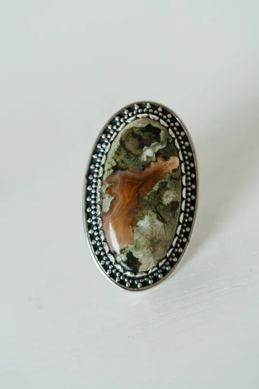 Frenchy Ring | Rainforest Jasper sold by Goldie Lew