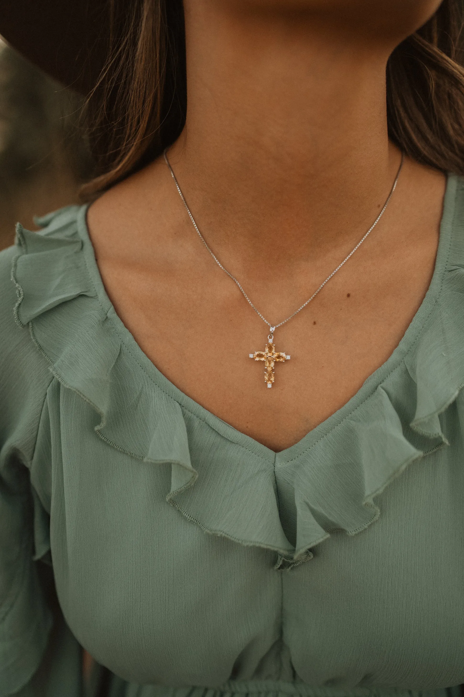 Vanzen Cross Necklace sold by Goldie Lew