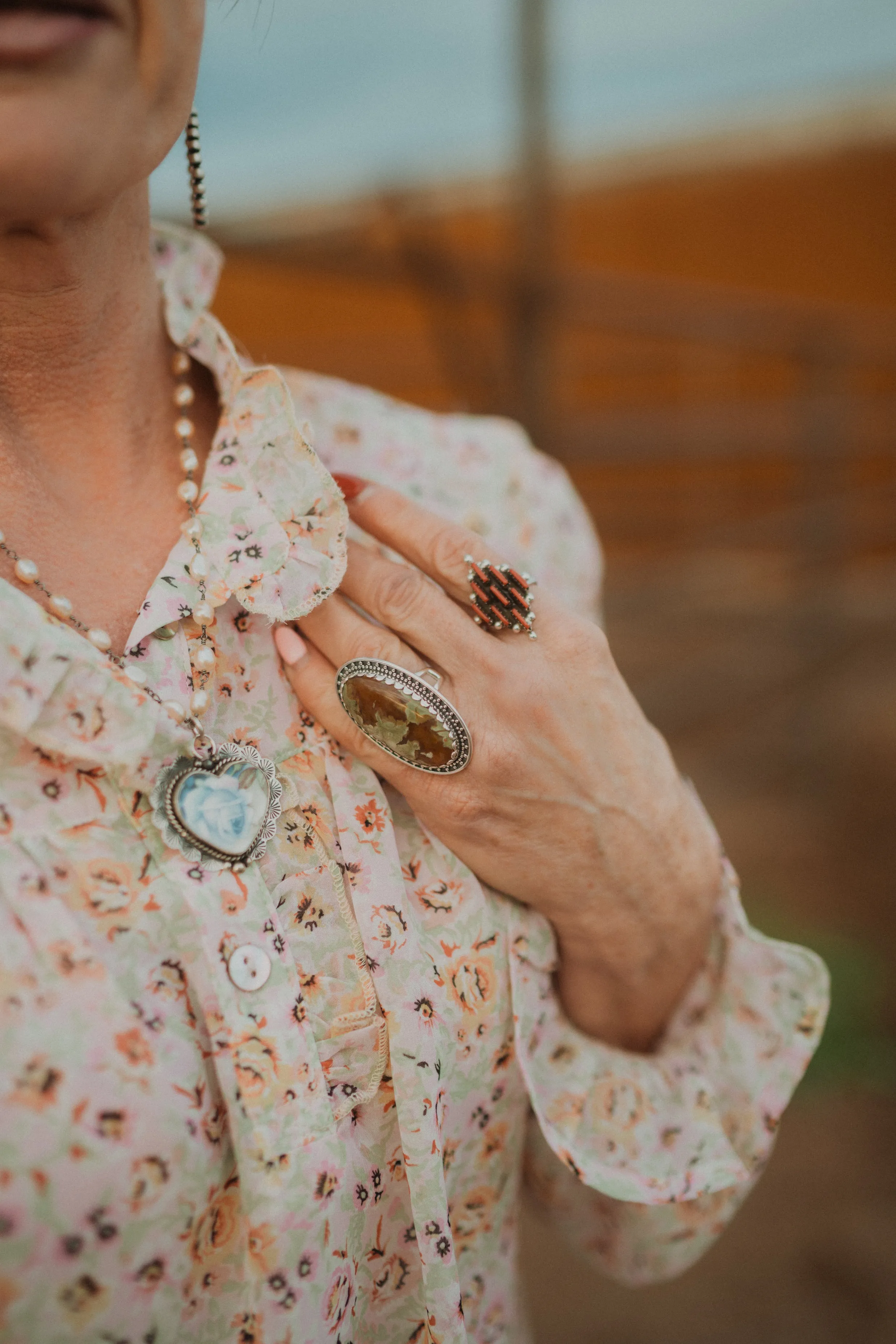 Frenchy Ring | Rainforest Jasper sold by Goldie Lew product image thumbnail 3