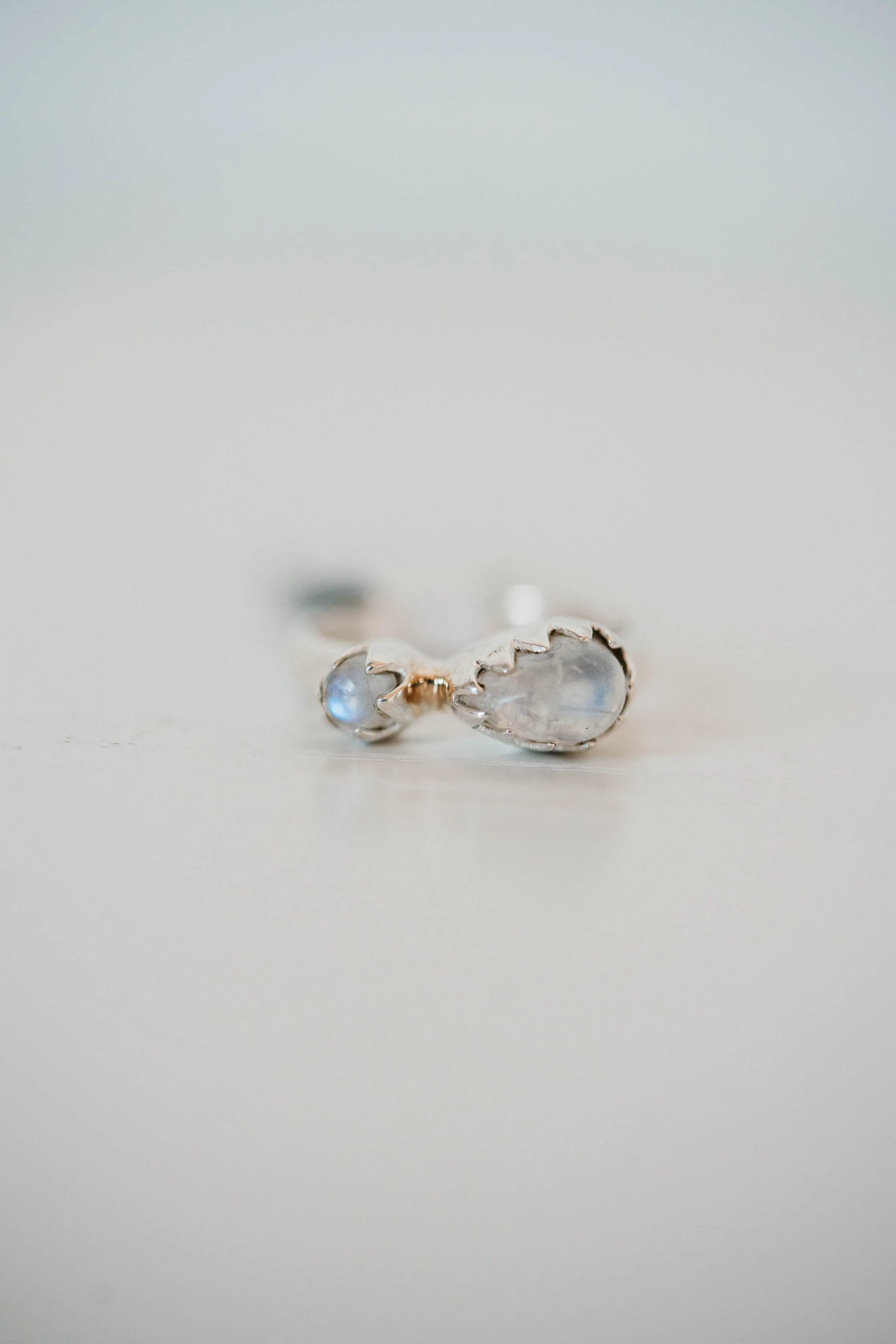 Bradlee Ring | Rainbow Moonstone sold by Goldie Lew