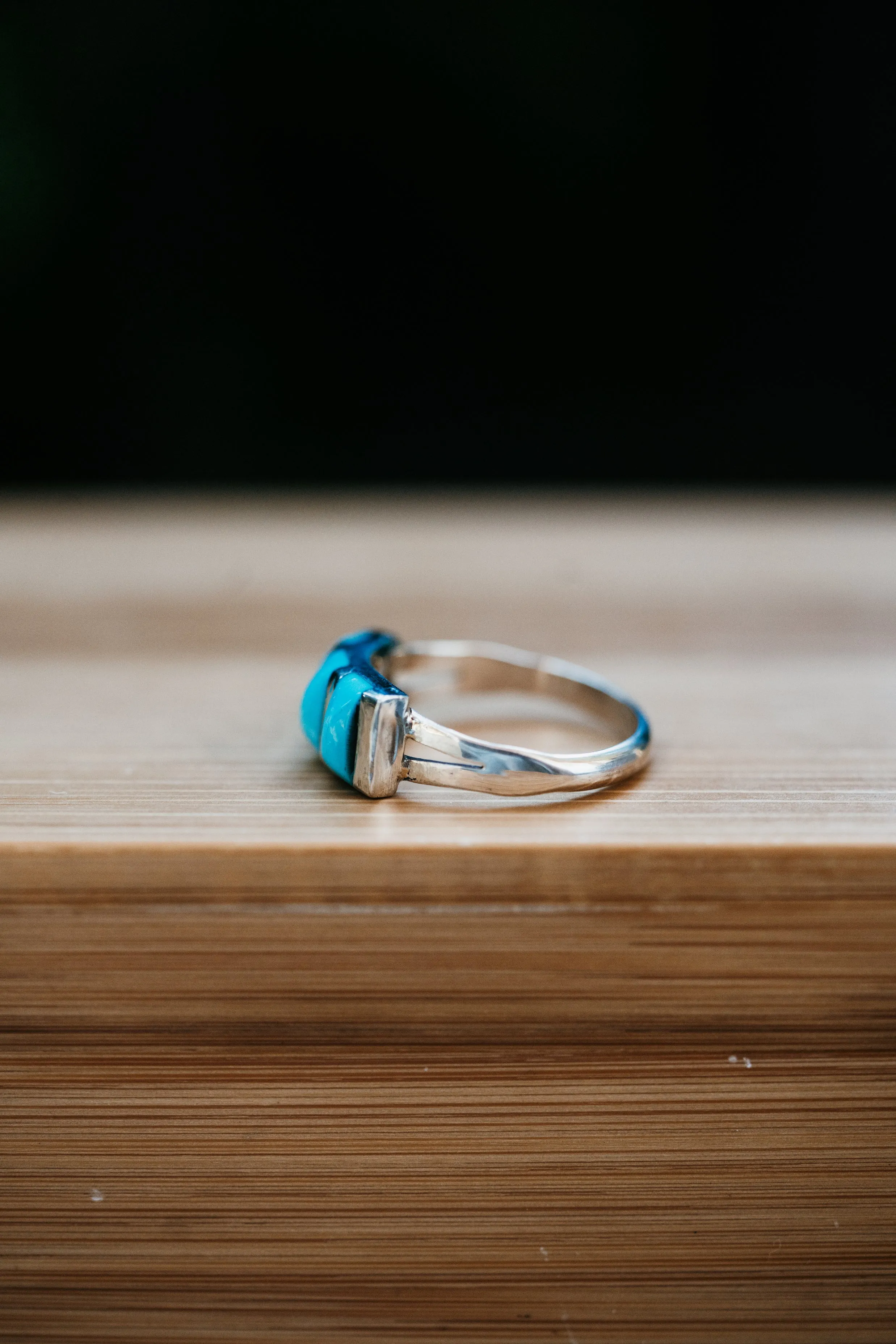 Donny Ring | Tri Stone Turquoise sold by Goldie Lew product image thumbnail 3
