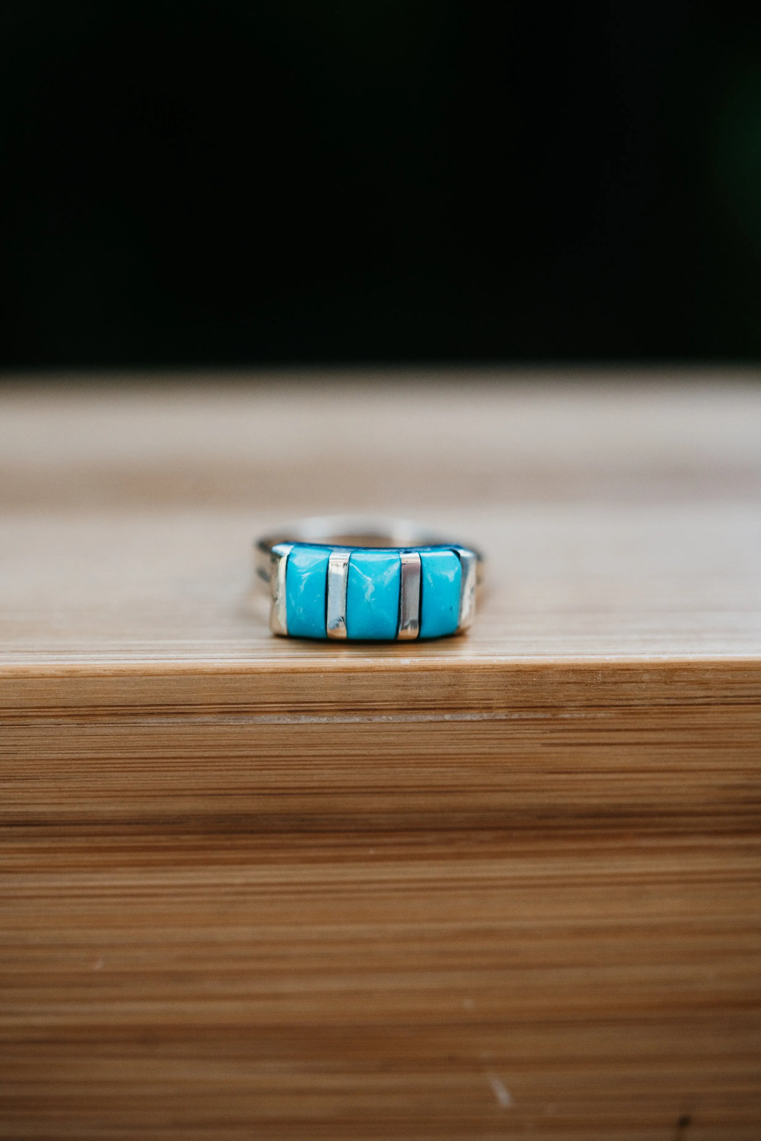 Donny Ring | Tri Stone Turquoise sold by Goldie Lew
