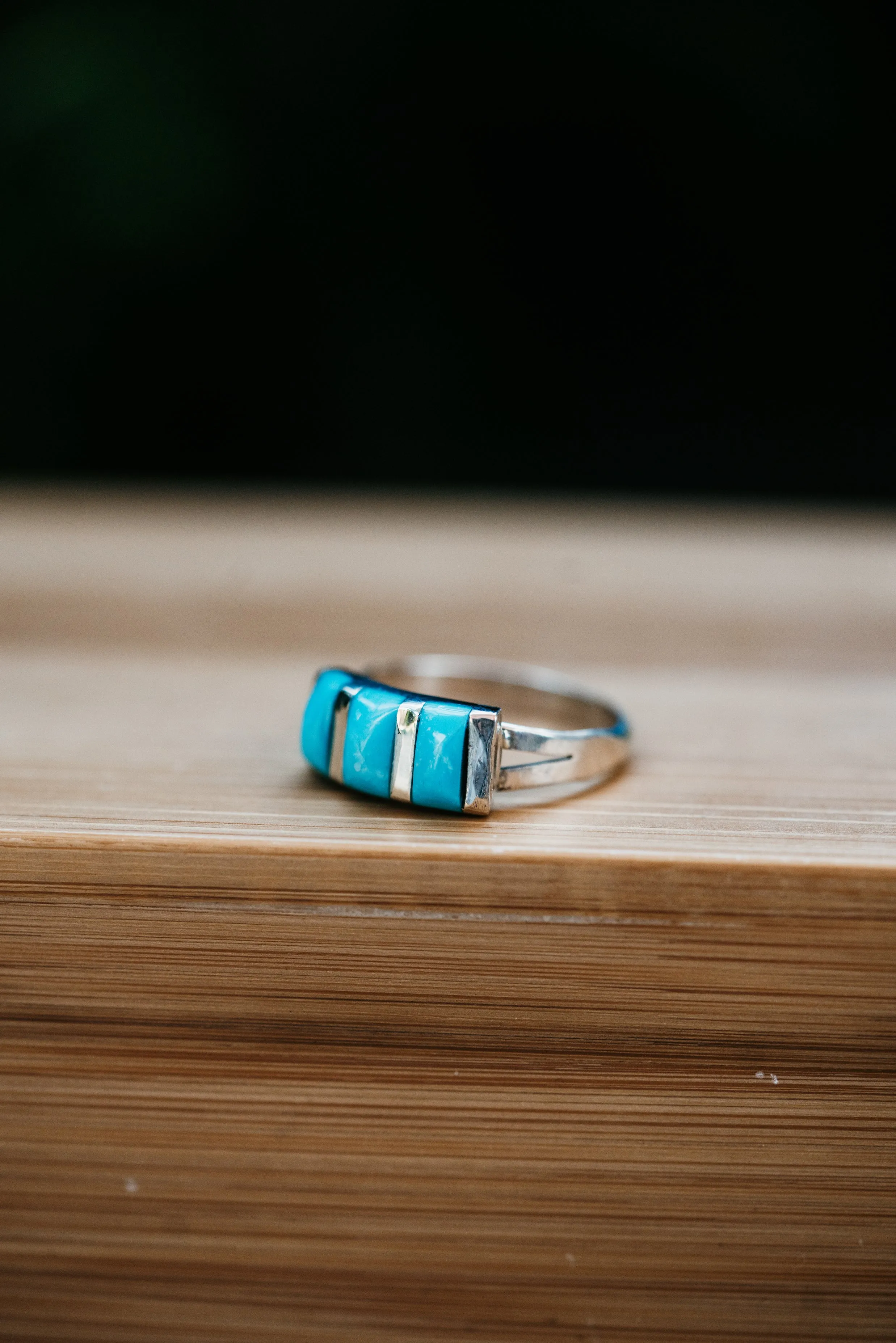 Donny Ring | Tri Stone Turquoise sold by Goldie Lew product image thumbnail 2