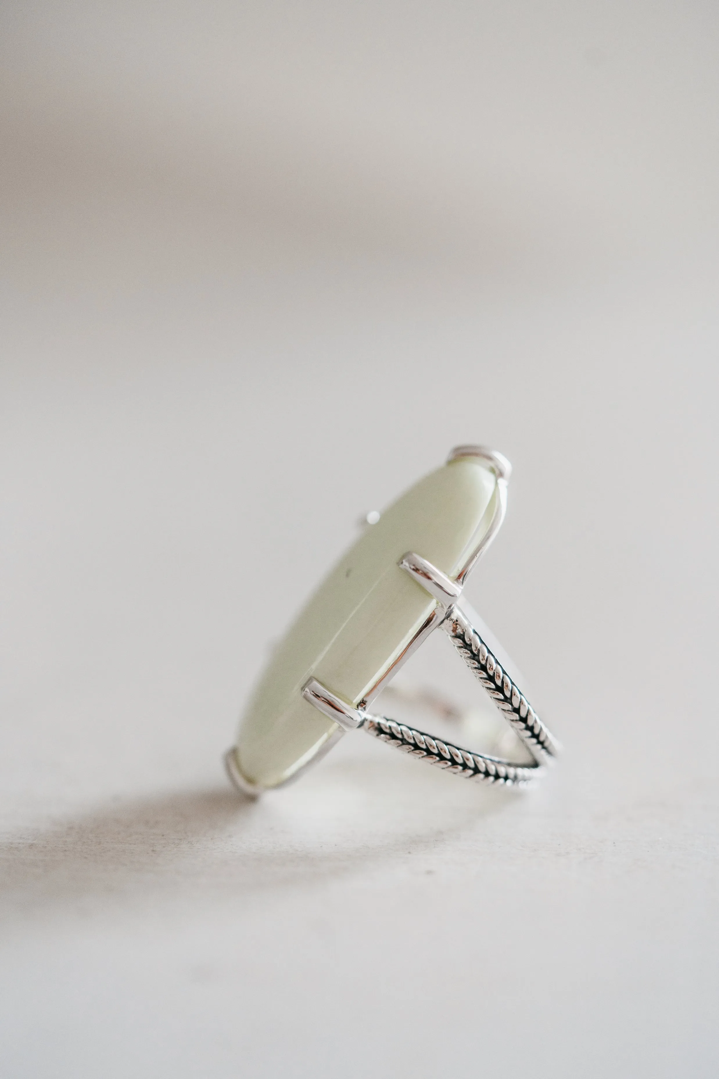 Lynn Ring | Lemon Chrysoprase sold by Goldie Lew product image thumbnail 3