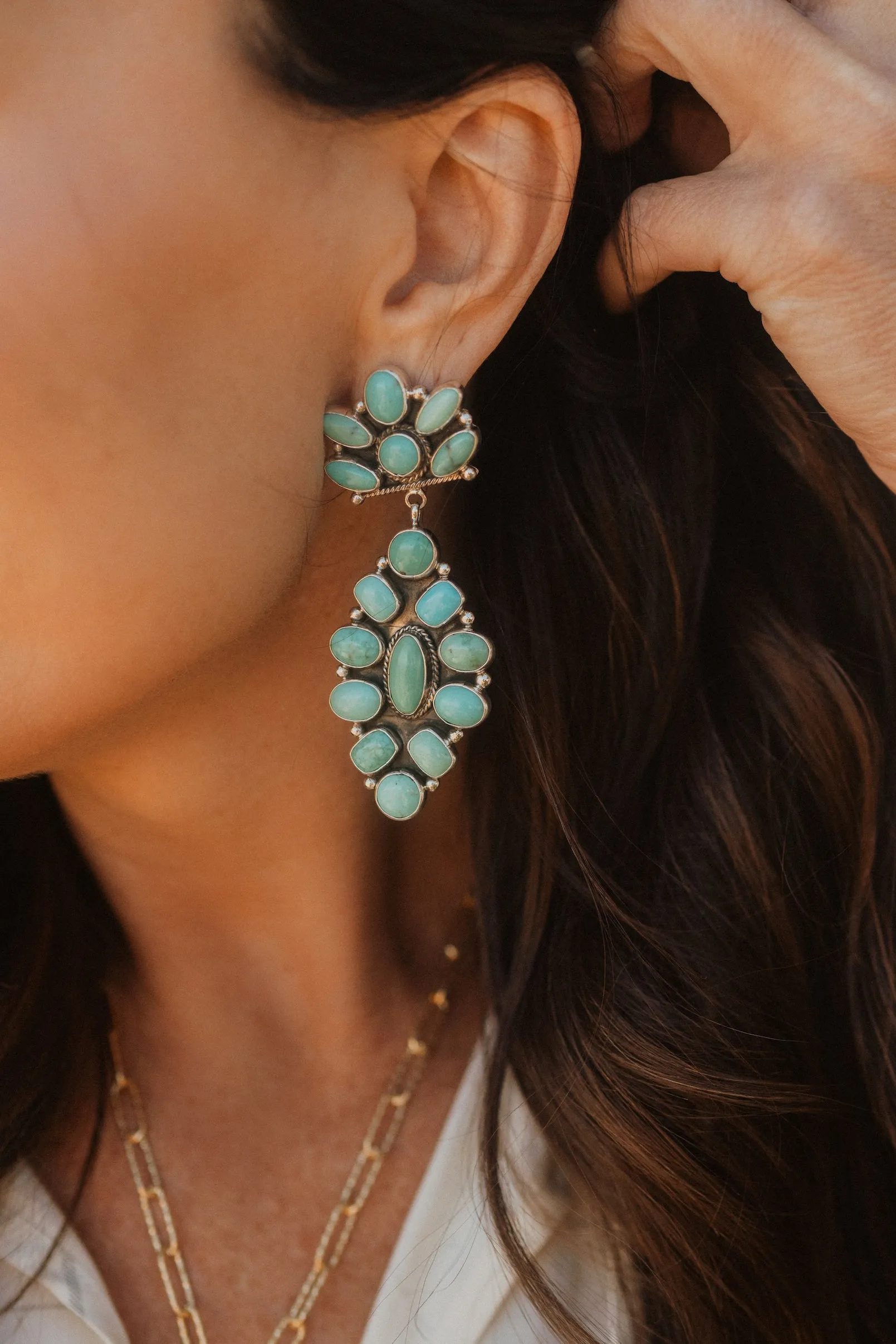 Dunstan Earrings | Turquoise sold by Goldie Lew