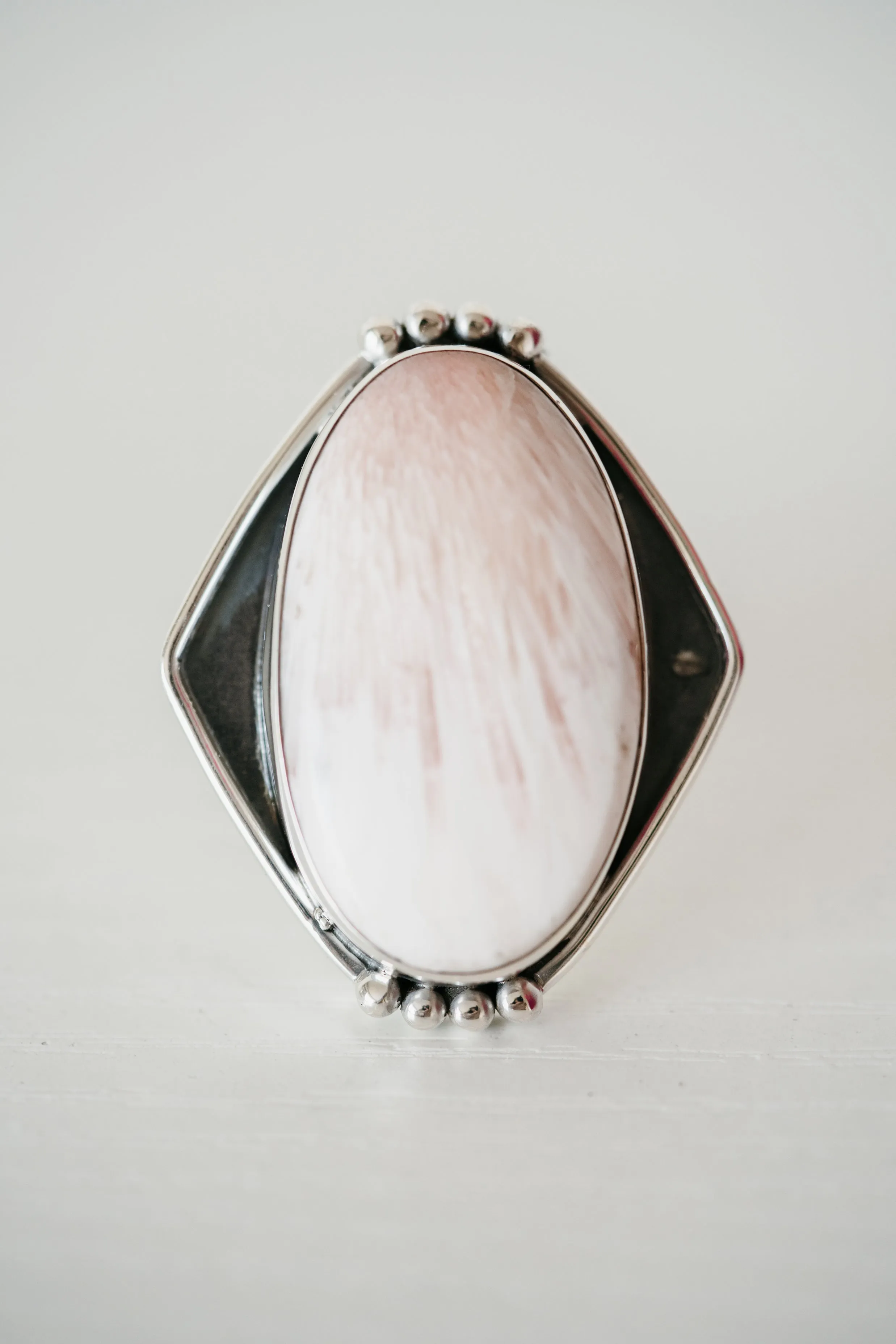 Jenni Kait Ring | Pink Scolecite sold by Goldie Lew