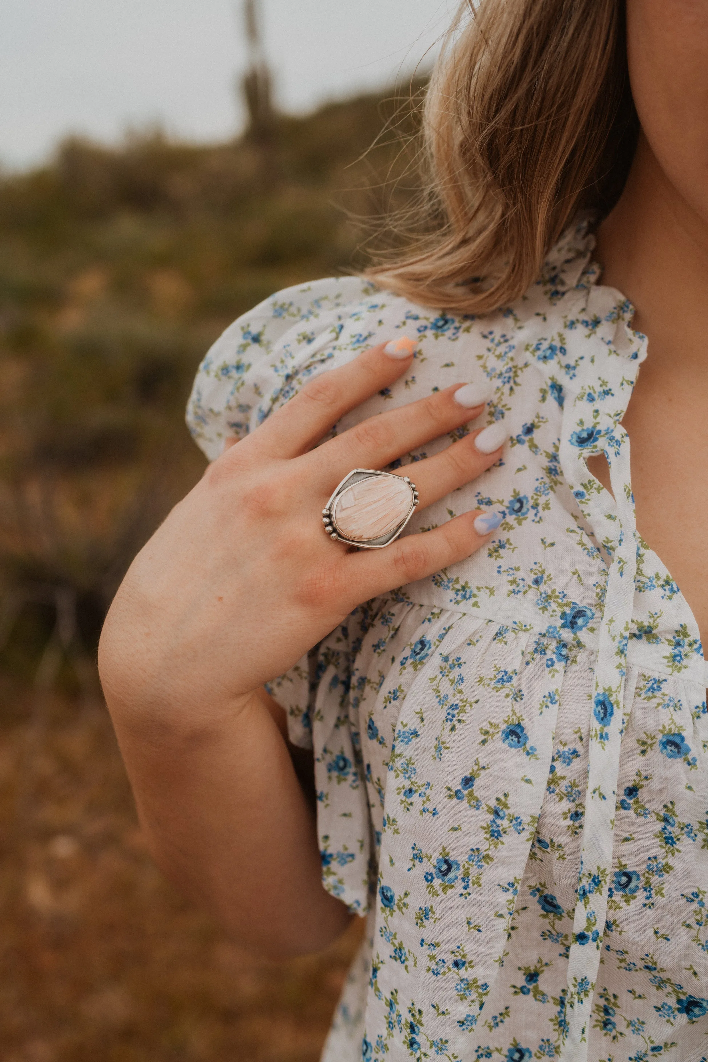 Jenni Kait Ring | Pink Scolecite sold by Goldie Lew product image thumbnail 2