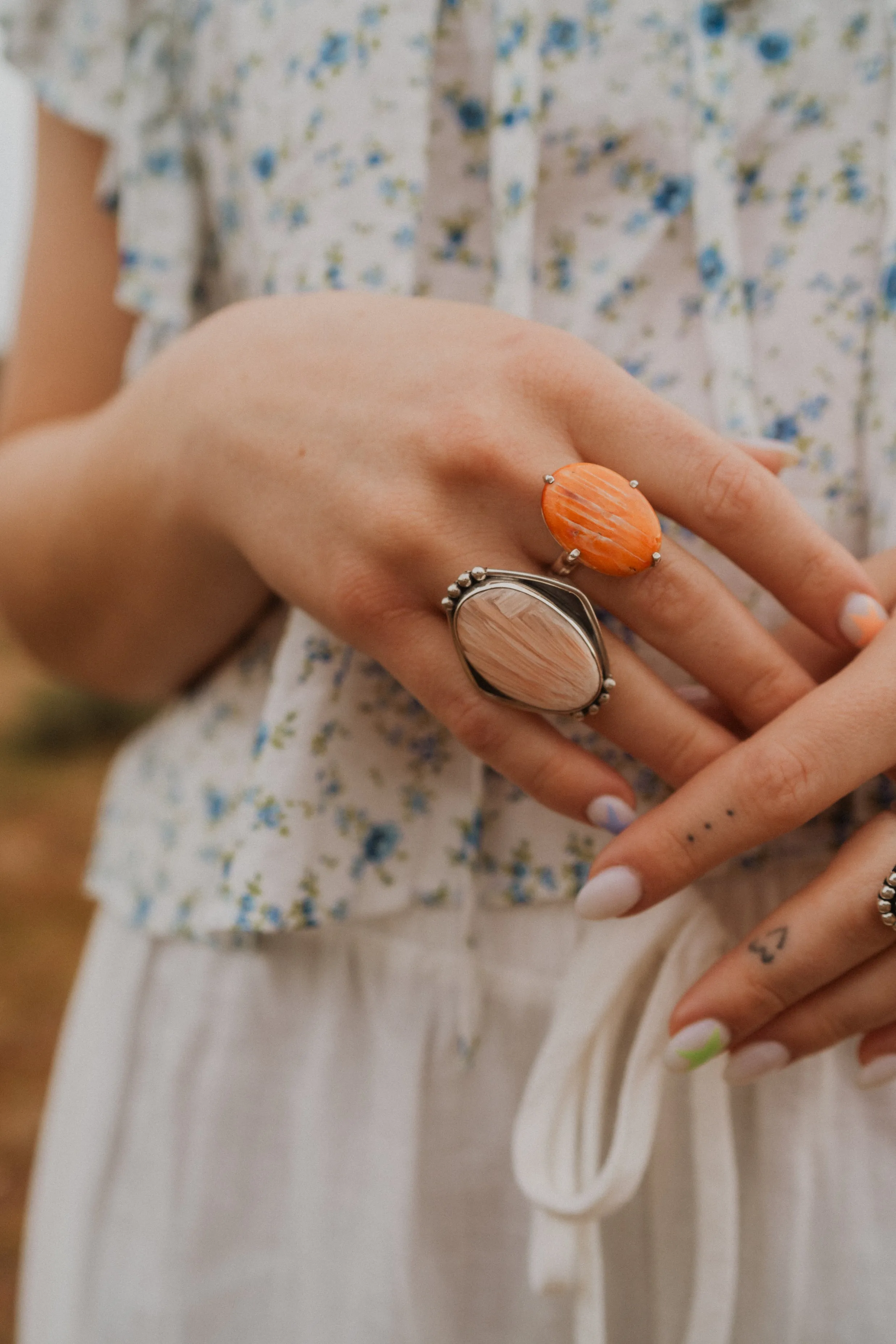 Jenni Kait Ring | Pink Scolecite sold by Goldie Lew product image thumbnail 4