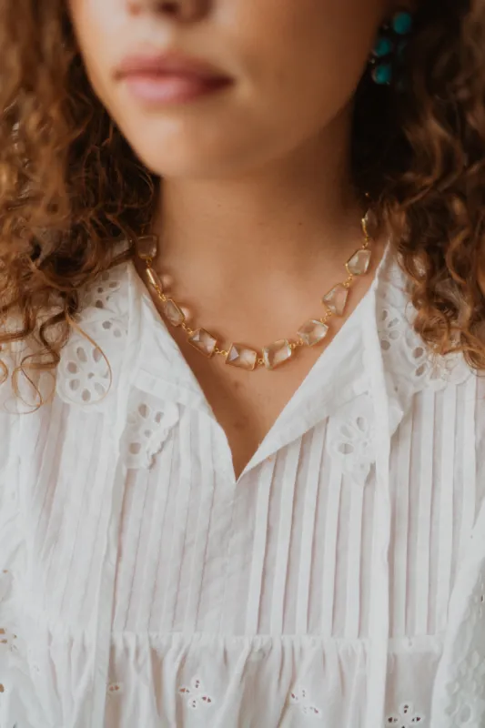 Alexander Necklace | Clear Quartz sold by Goldie Lew