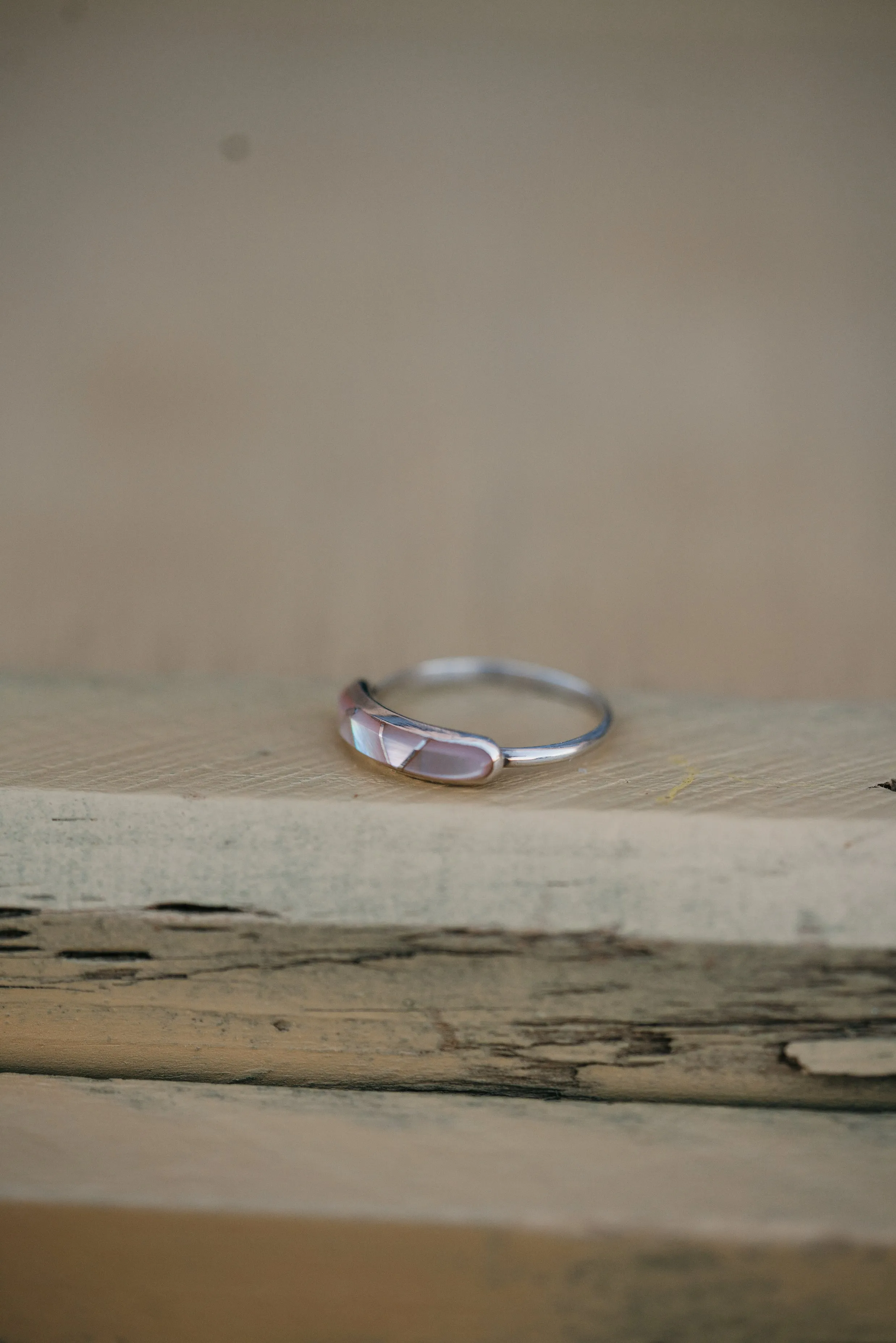 Kyree Ring | Pink Mother of Pearl sold by Goldie Lew product image thumbnail 2
