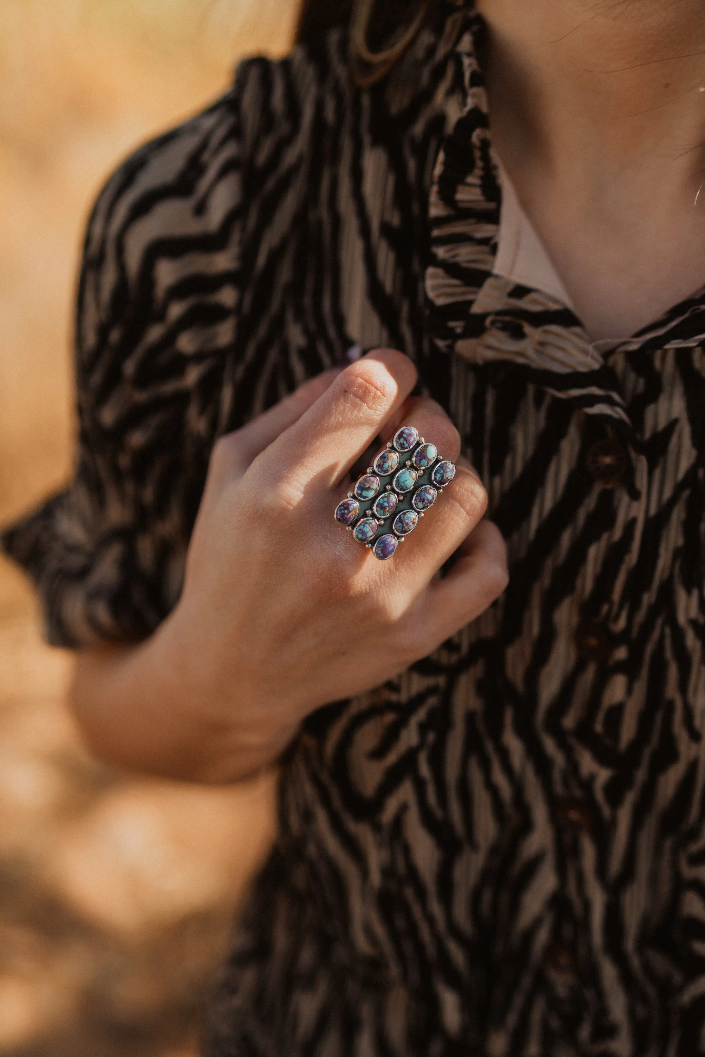 Aiko Ring | Purple Spiny Turquoise sold by Goldie Lew product image thumbnail 2
