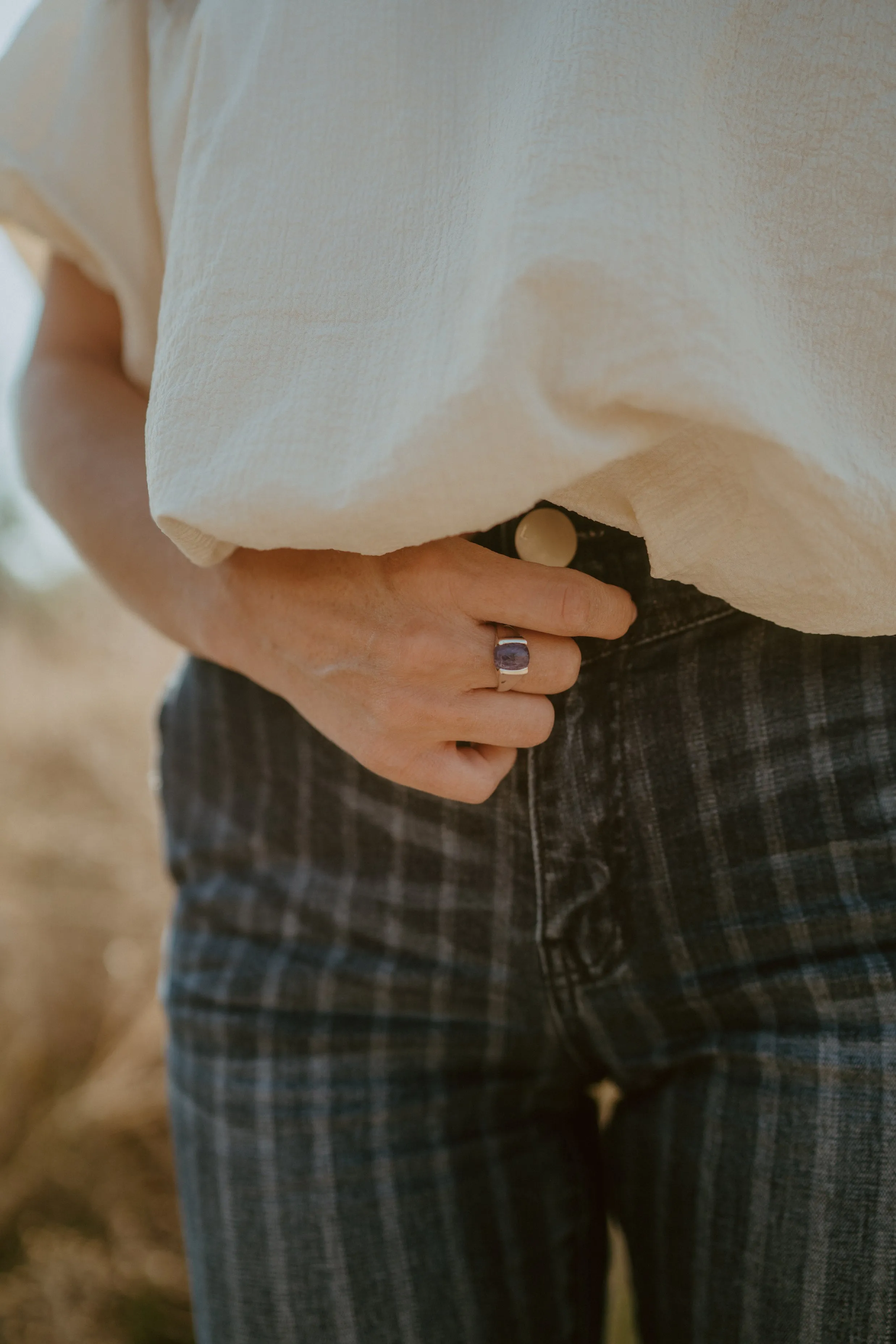 Kellen Ring | Purple Charoite sold by Goldie Lew product image thumbnail 4