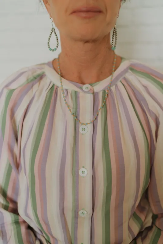 Mae Necklace | Light Blue sold by Goldie Lew