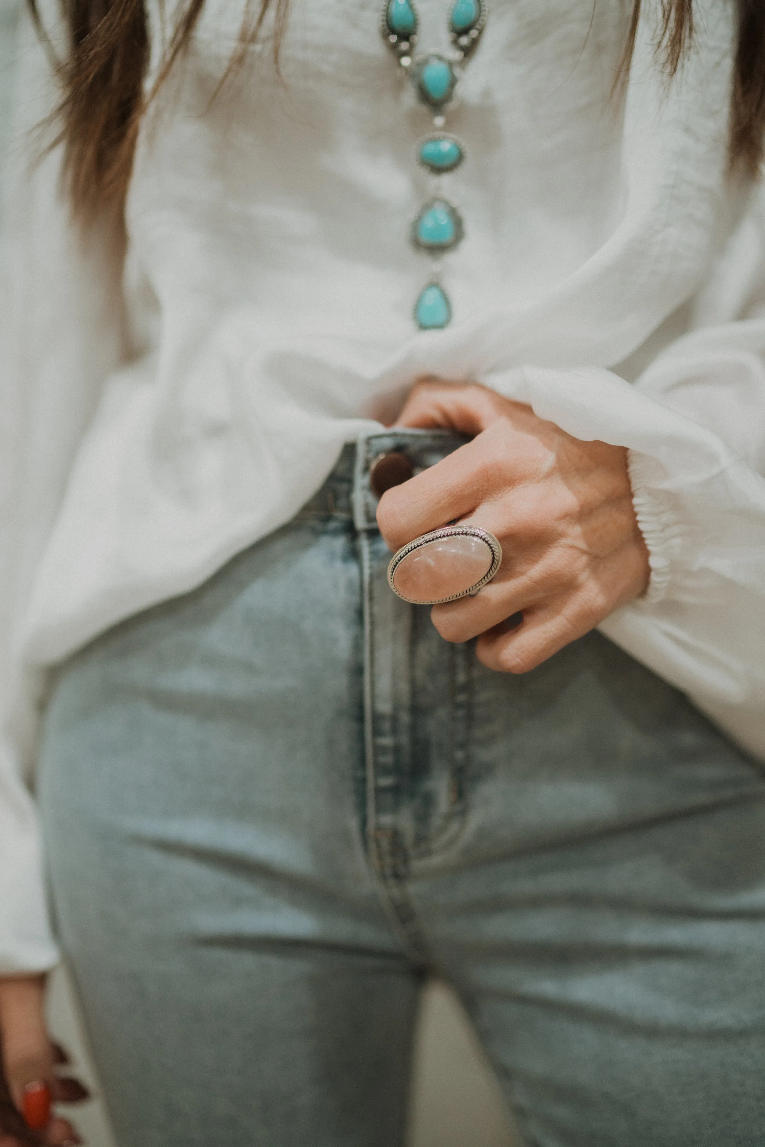 Laramie Ring | Rose Quartz sold by Goldie Lew product image thumbnail 2