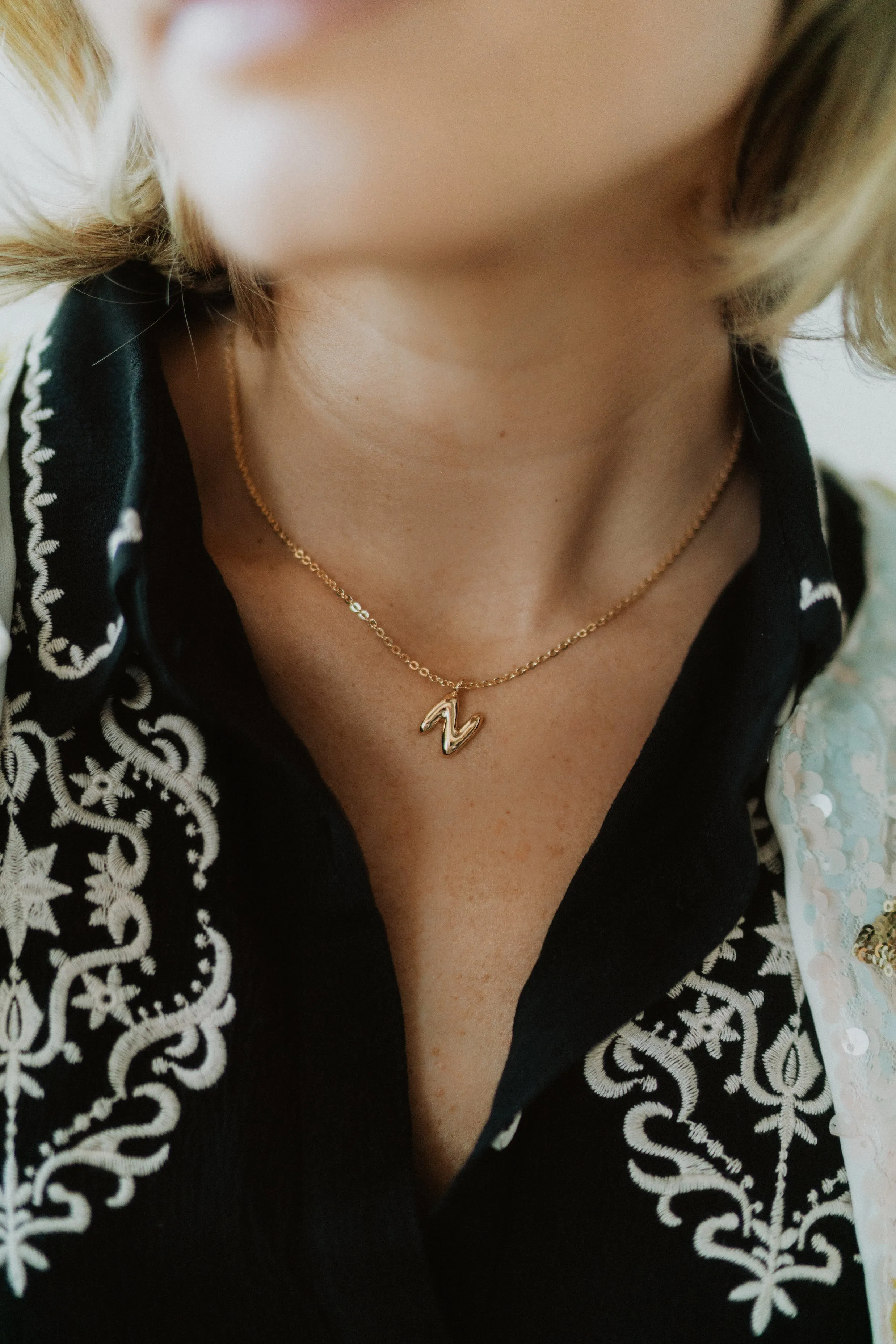 Bubble Initial Necklace sold by Goldie Lew product image thumbnail 3