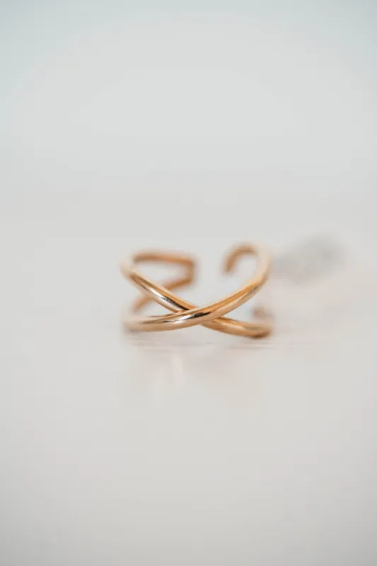 Gold X Ring sold by Goldie Lew