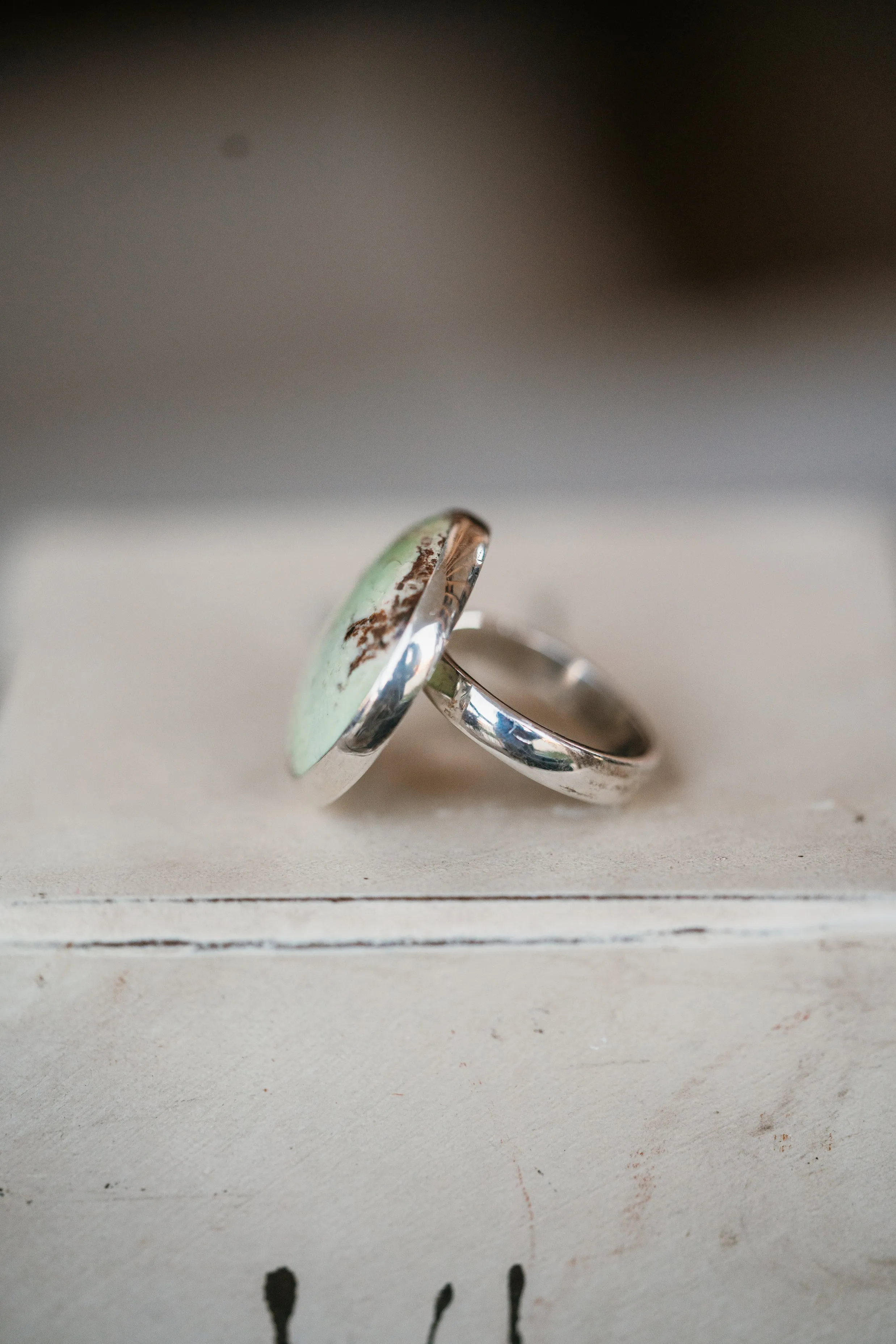 Kesha Ring | Lemon Chrysoprase sold by Goldie Lew product image thumbnail 3