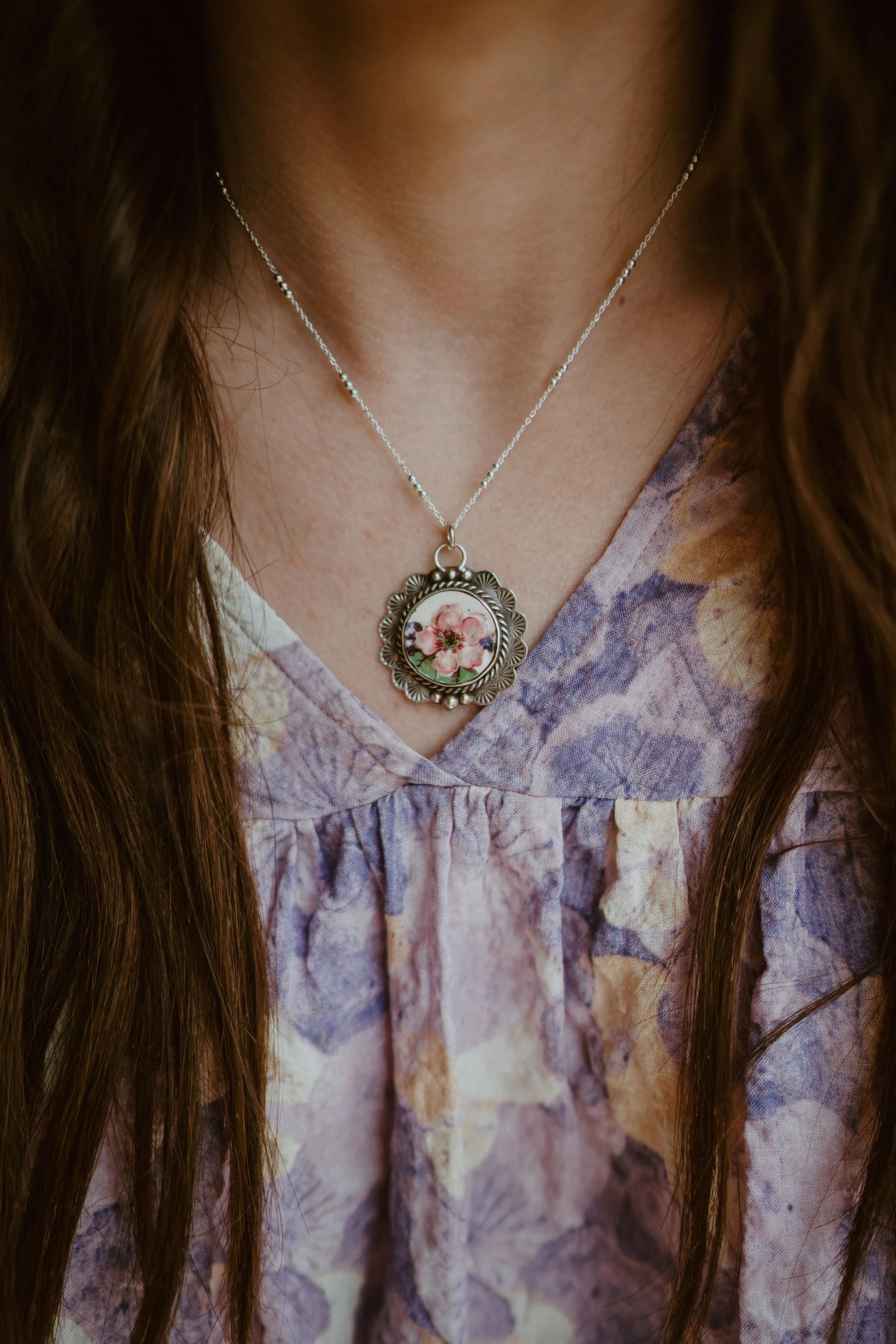 Pink Petunia Necklace sold by Goldie Lew product image thumbnail 4