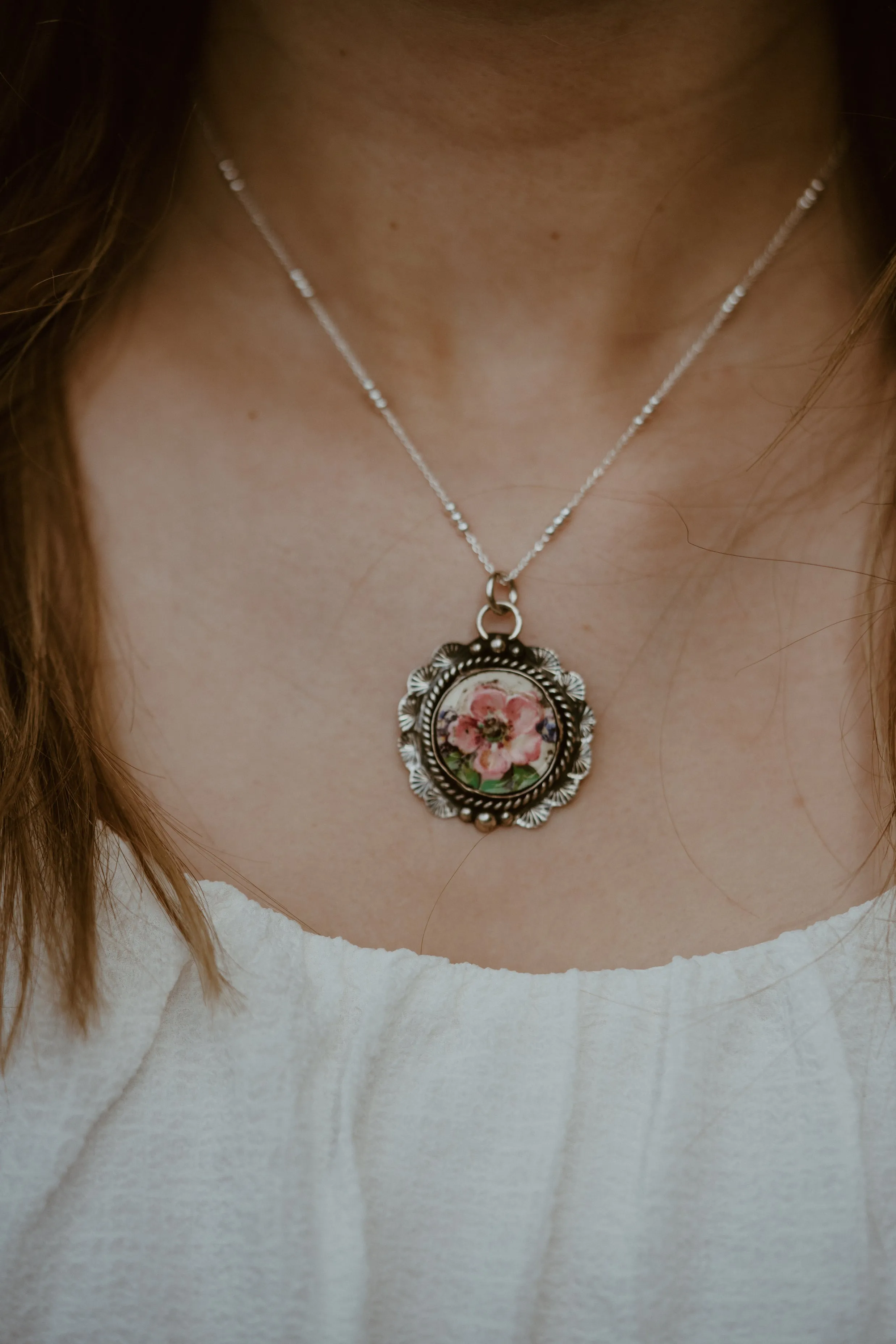 Pink Petunia Necklace sold by Goldie Lew